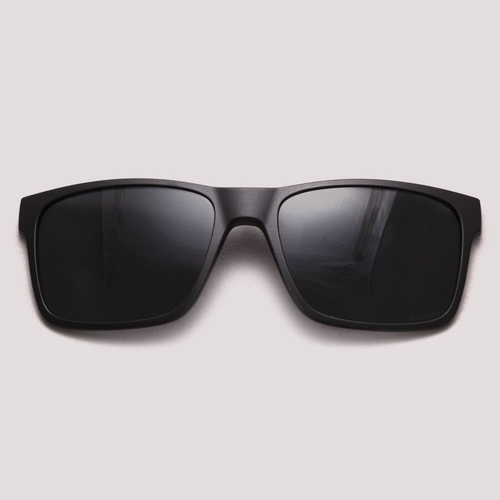 Clip On para Óculos de Grau HB Switch 0339 Preto Fosco Wood Preto Polarizado