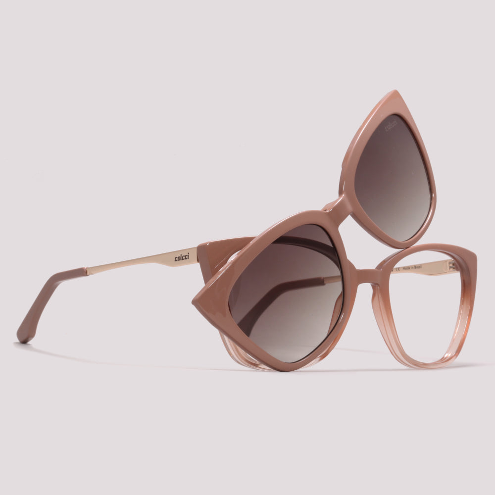 Colcci Bandy 4 Clip on Nude Degradê Brilho Marrom Degradê - Grau - 57 mm