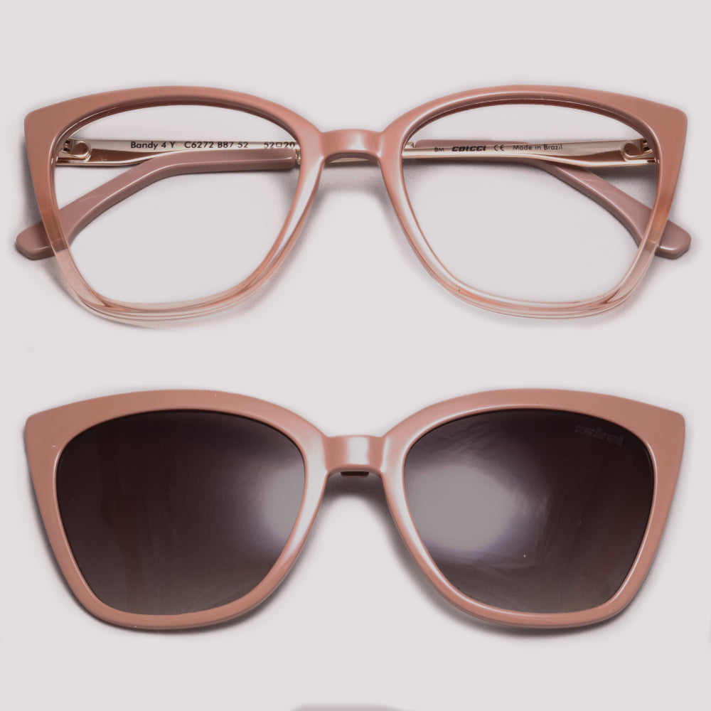 Colcci Bandy 4 Clip on Nude Degradê Brilho Marrom Degradê - Grau - 57 mm