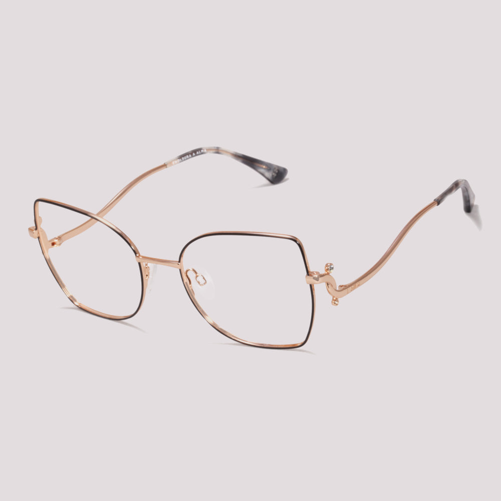 Anima Sou Chic 09A Dourado e Preto - Grau - 54 mm