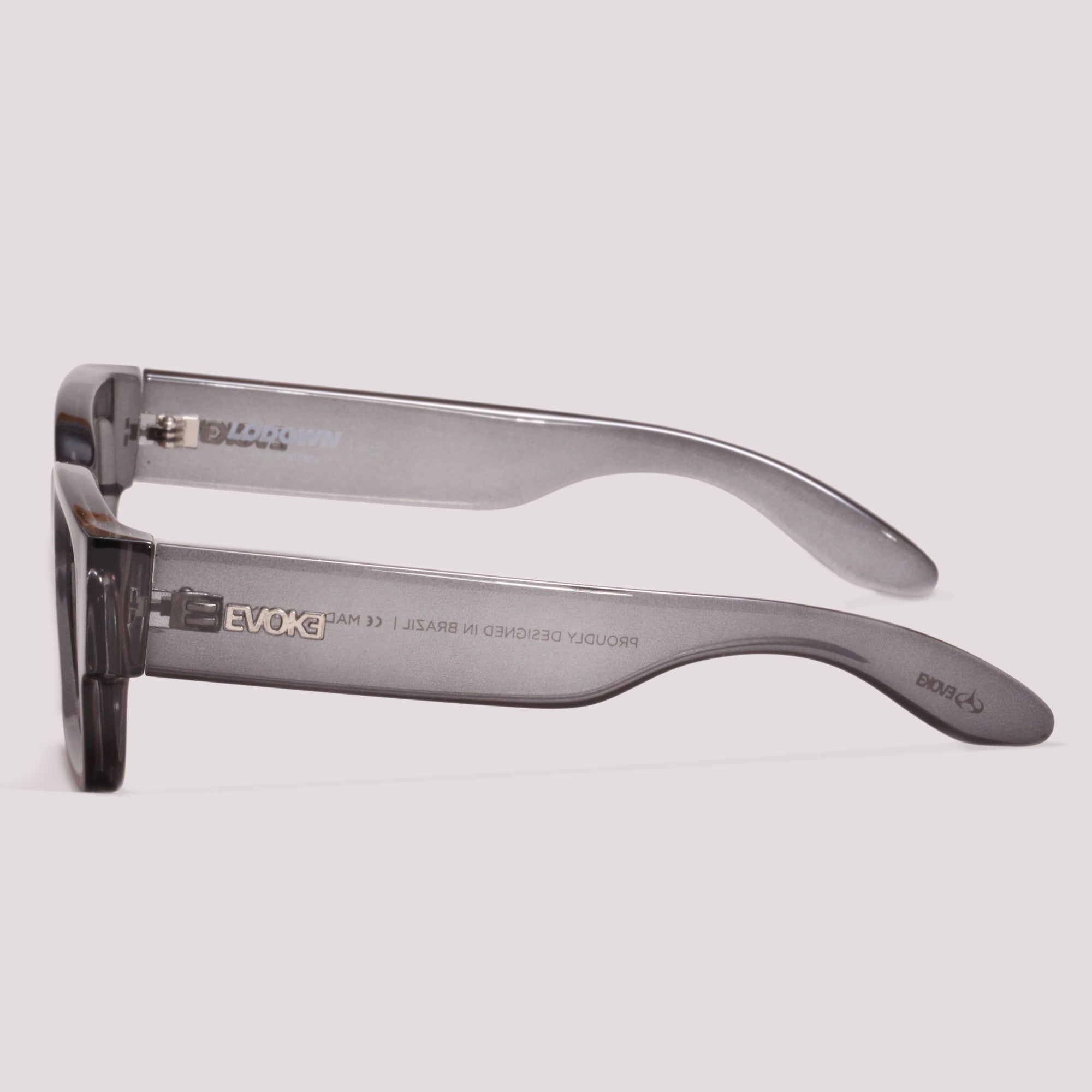 Evoke Lodown H02 Cinza Translucido Marrom - Sol - 47 mm