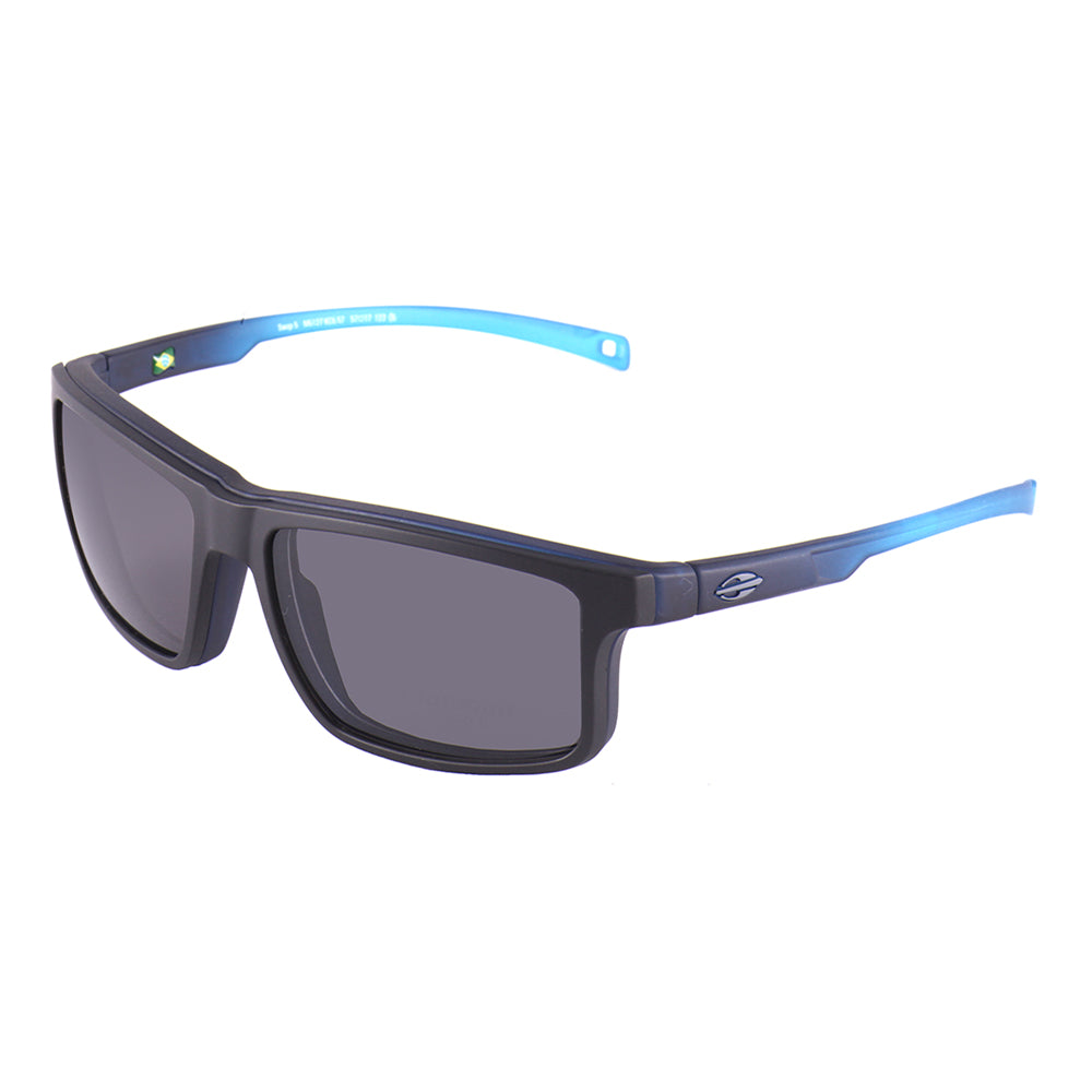 Mormaii Swap 5 Clip on Azul Translúcido Fosco/ Preto/ Azul Espelhado - Lente 5,7 cm - Grau