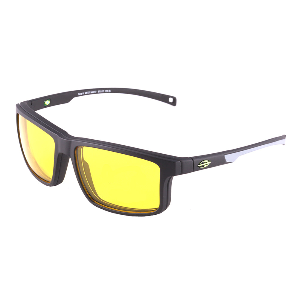 Mormaii Swap 5 Clip on Preto e Cinza Fosco/ Verde G15/ Amarelo - 57 mm - Grau