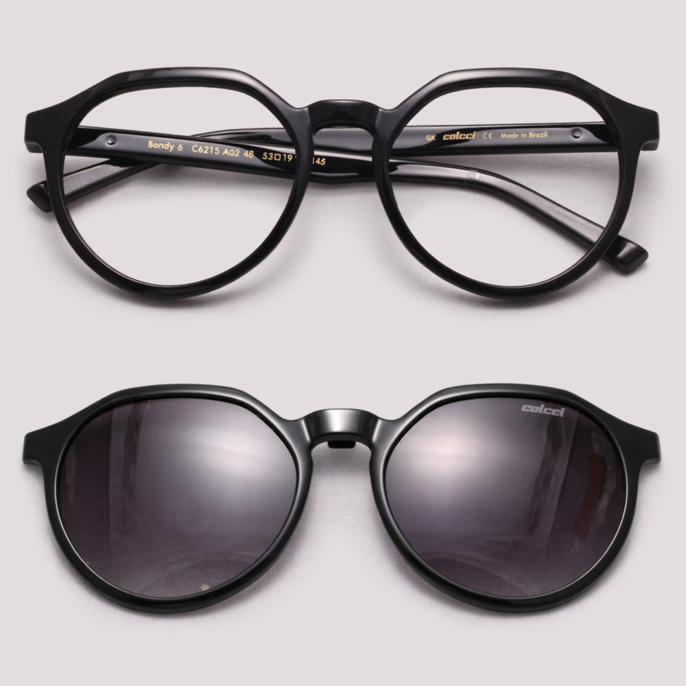 Colcci Bandy 6 Clip On Preto Brilho Preto Degradê - Grau - 53 mm