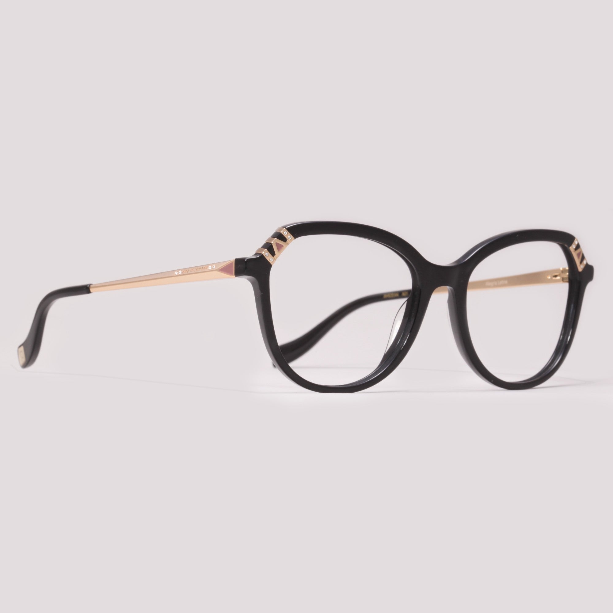 Ana Hickmann 20 Anos AH60044 A01 Preto e Dourado - Grau - 53 mm