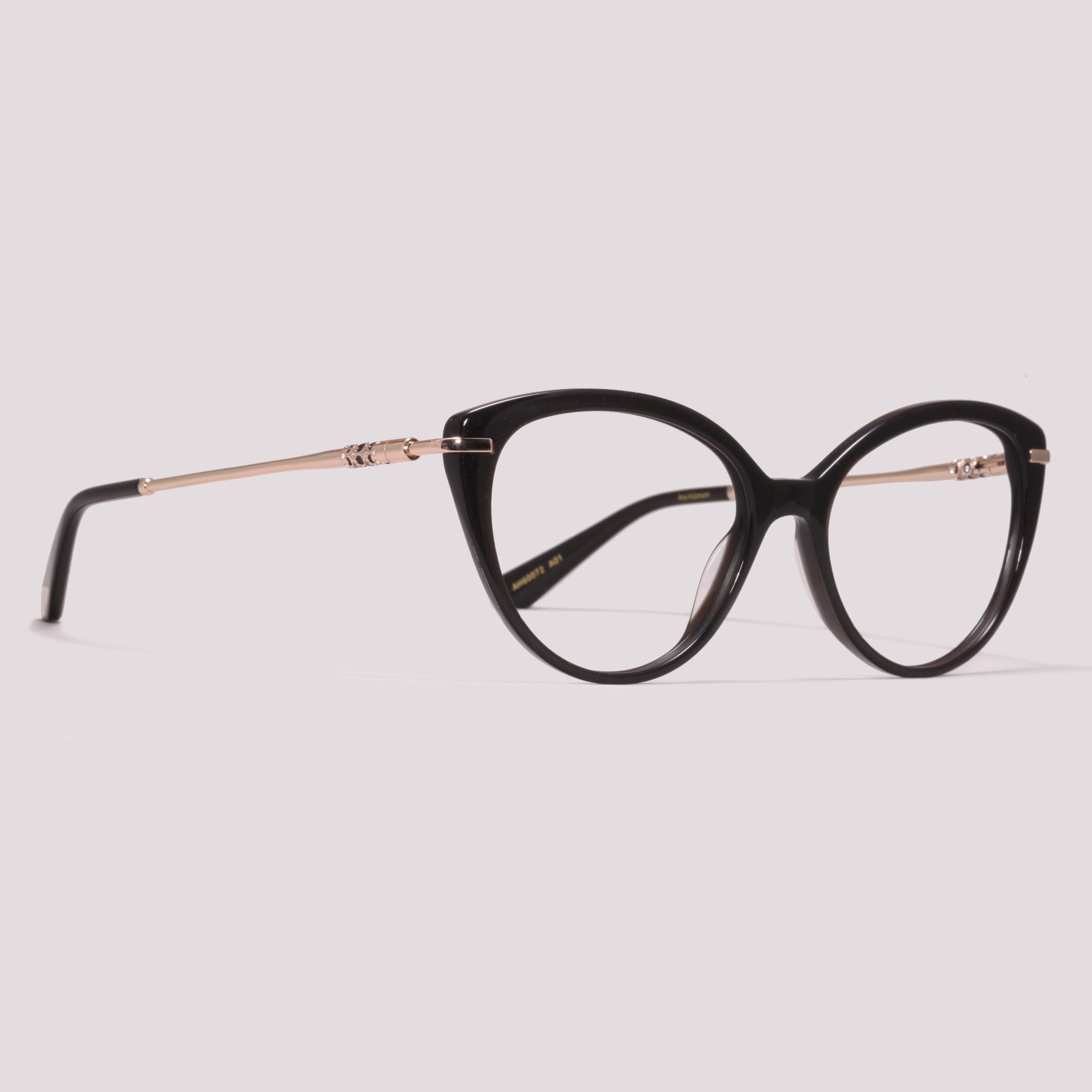 Ana Hickmann AH60072 A01 Preto Brilho e Dourado - Grau - TAM 53 mm