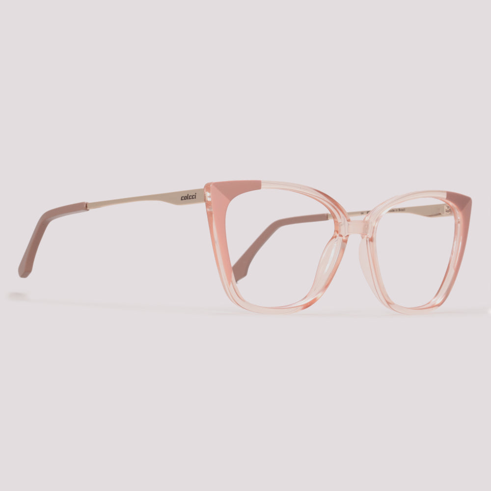 Colcci Bandy 4 Clip On Gatinho Rosa Translucido C/ Detalhe Rosa - Grau - TAM 57 mm