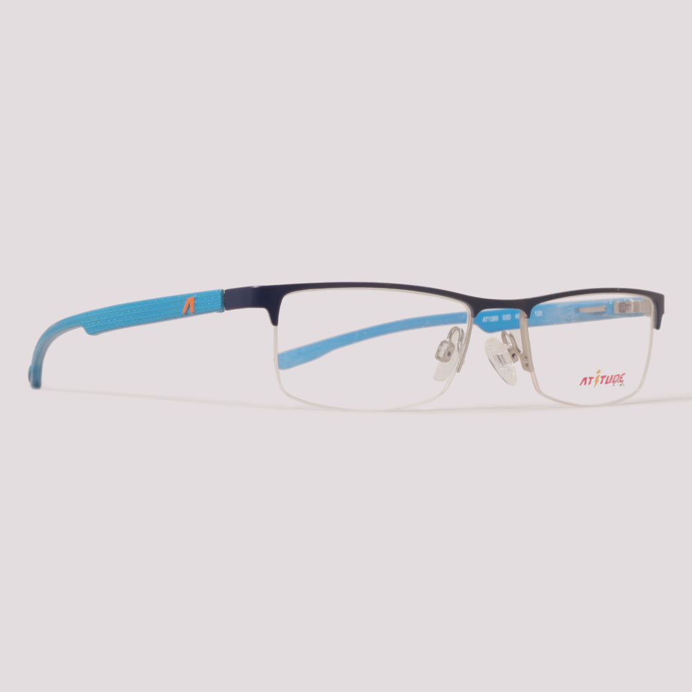 Atitude AT1389 03D Infantil Troca Haste Prata e Vermelho e Azul - Grau - 49 mm