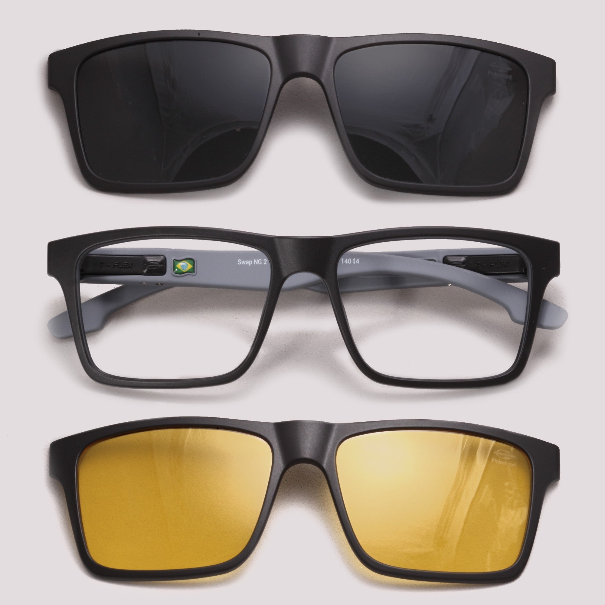 Mormaii Swap NG 2 Clip On Preto Parede Cinza - Grau - 56 mm