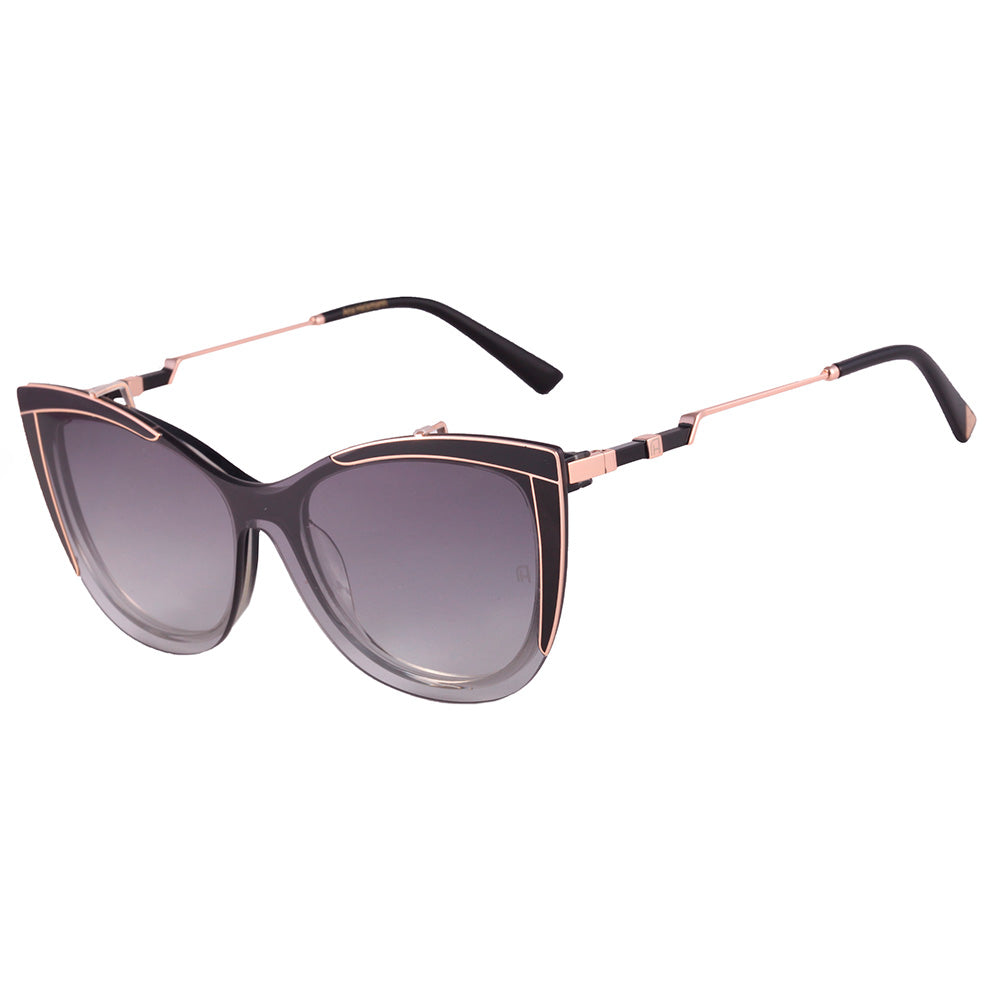 Ana Hickmann 20 Anos Clip on AH60034 A01 preto - Lente 5,4 cm - Grau