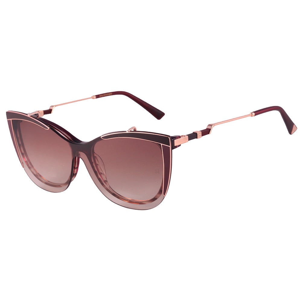 Ana Hickmann 20 Anos Clip on AH60034 G22 marrom mesclado - Lente 5,4 cm - Grau