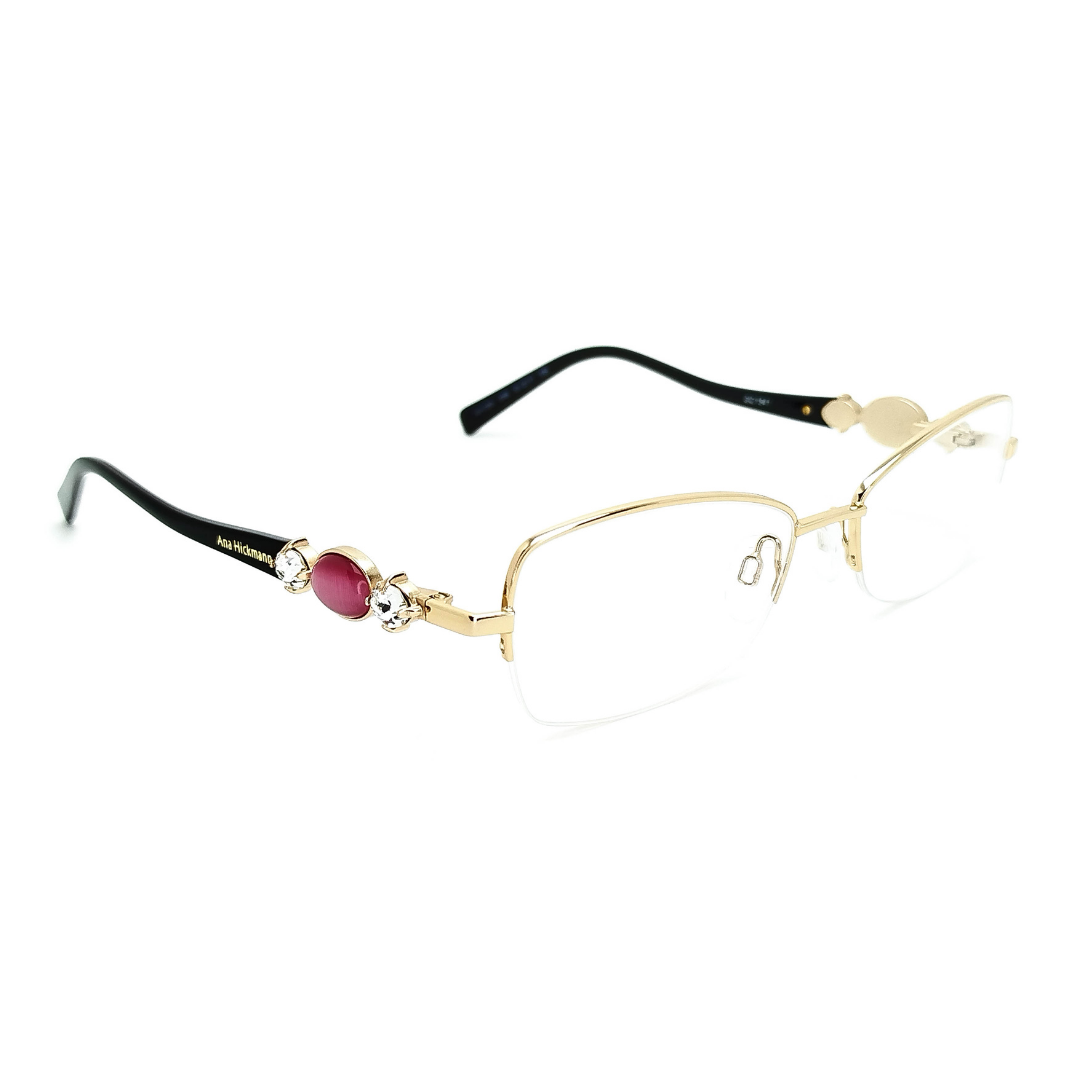 Ana Hickmann AH1264 04B Dourado e Preto Brilho - Grau - 53 mm