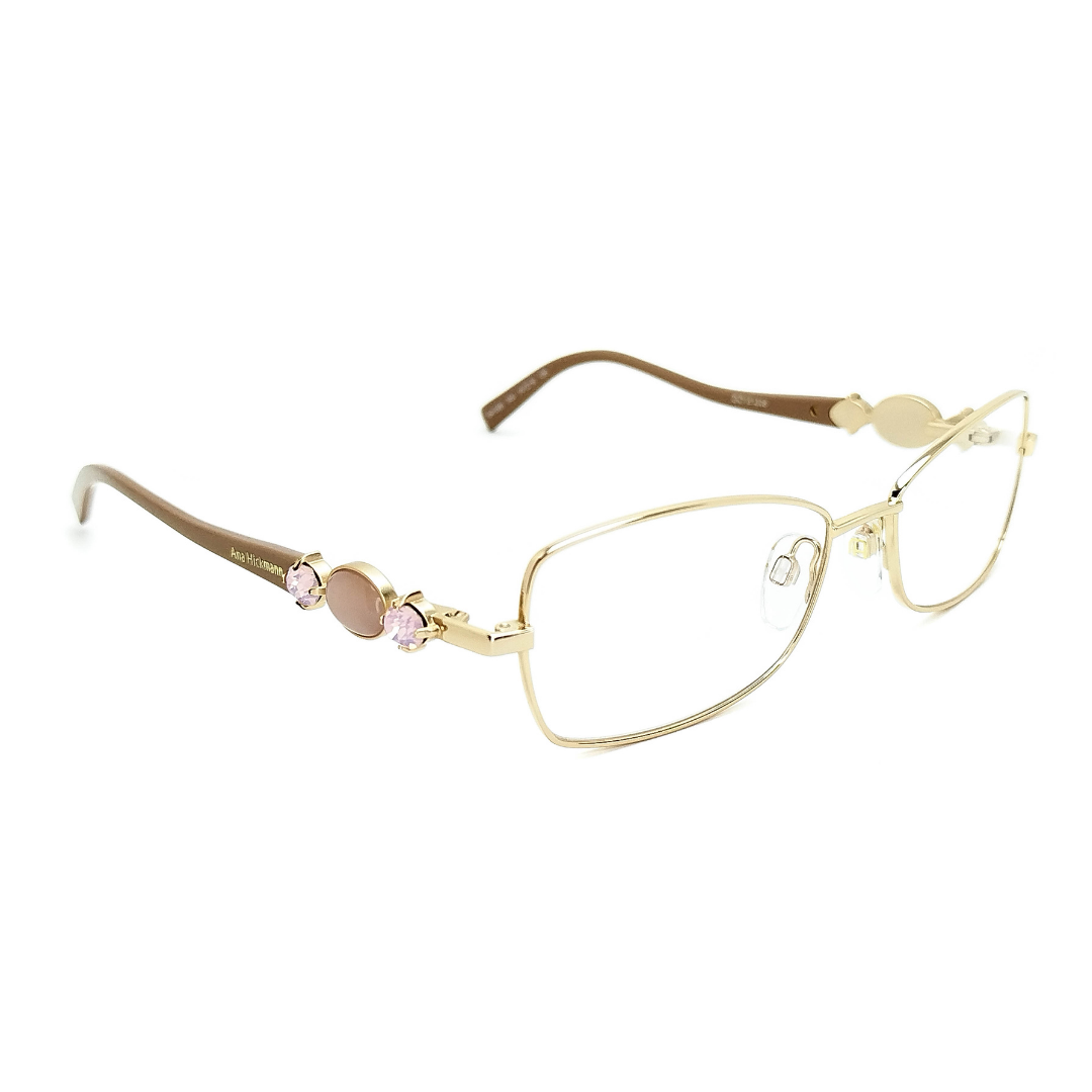 Ana Hickmann AH1265 04A Dourado e Marrom Brilho - Grau - 54 mm