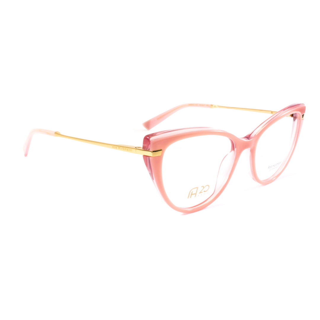 Ana Hickmann AH6442 K01 Rosa Translúcido e Dourado Brilho - Grau - 54 mm