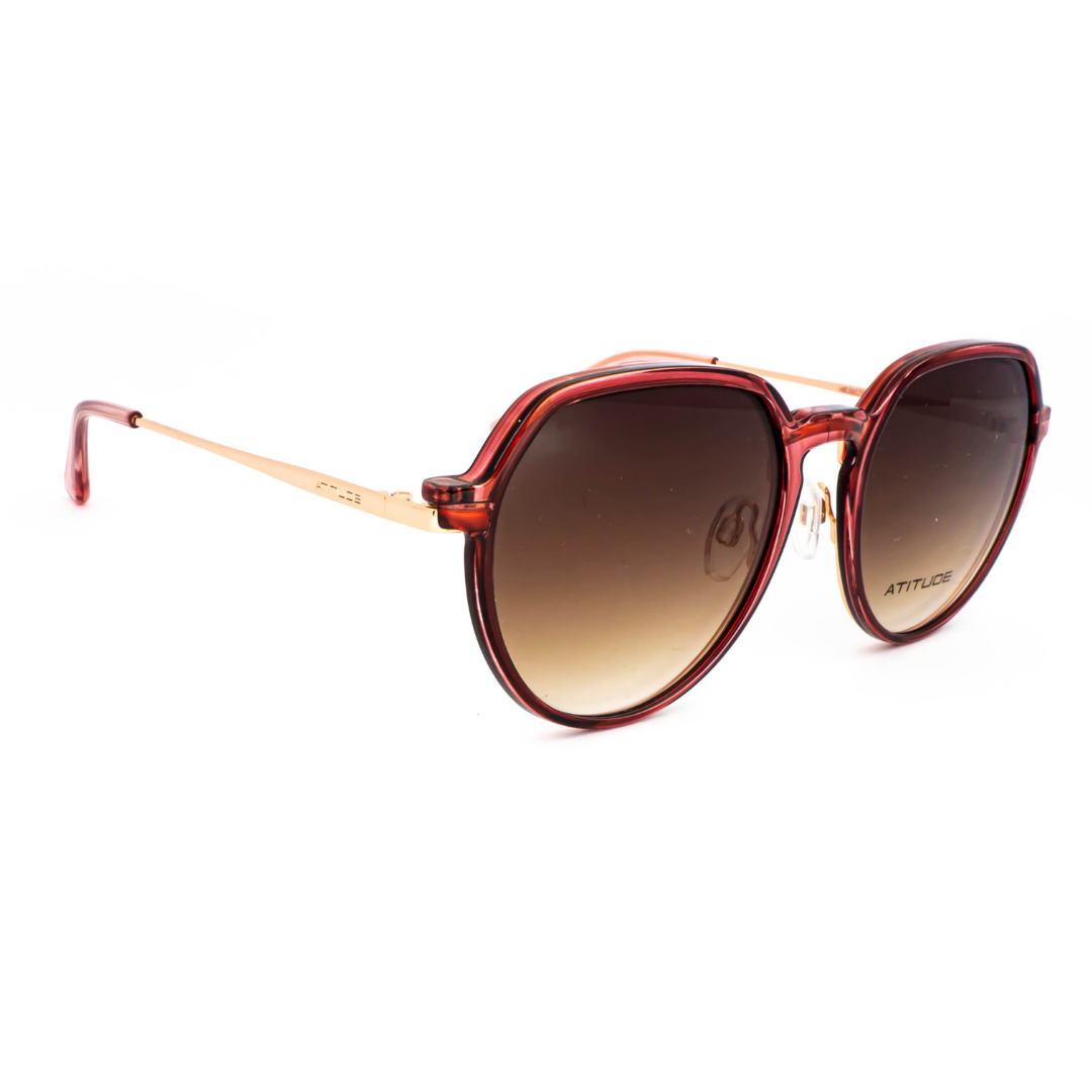 Atitude Attach Riley 05A Clip on Vermelho Translúcido Marrom Degradê - Grau - 55 mm