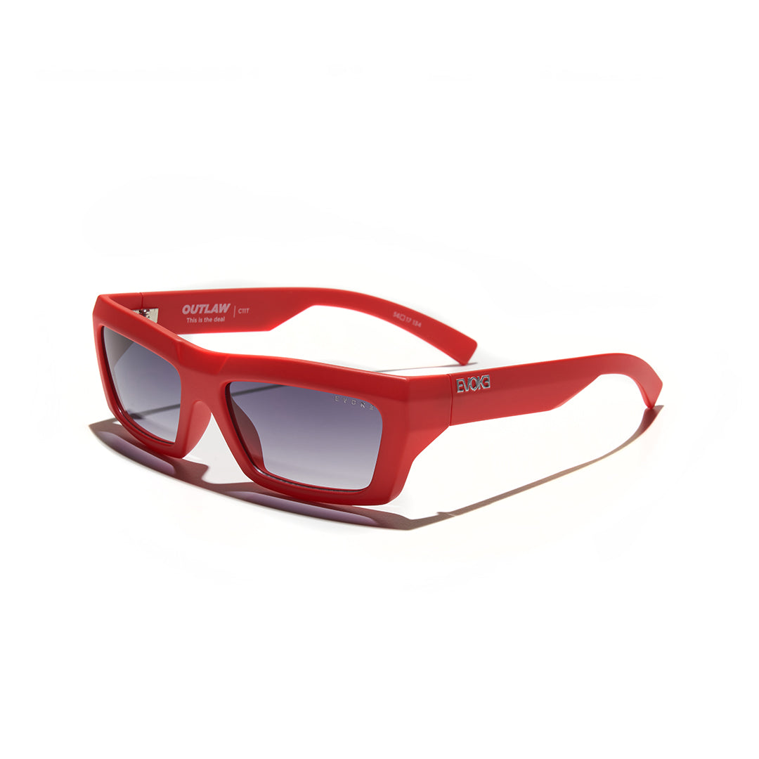 Evoke Outlaw High-end C11T Watermelon Red Matte Silver Gray Gradient - Lente 56 MM - Sol