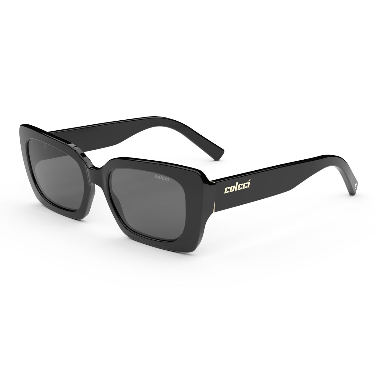 Colcci Tribeca Retangular Preto Brilho/ Preto - Solar - TAM 52 mm