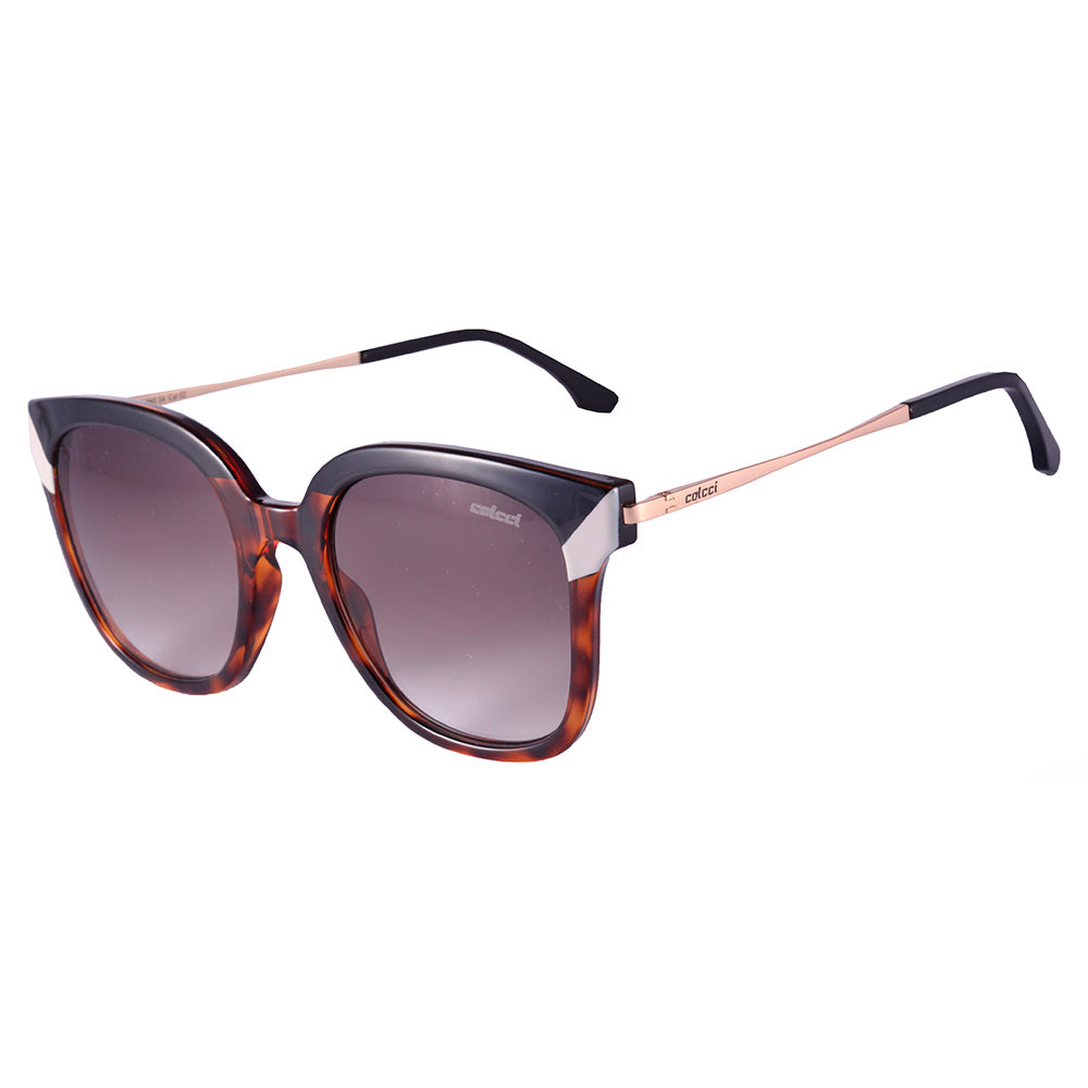 Colcci Sara Retrô Preto Brilho/ Azul Degradê Laranja - Solar - TAM 48 mm