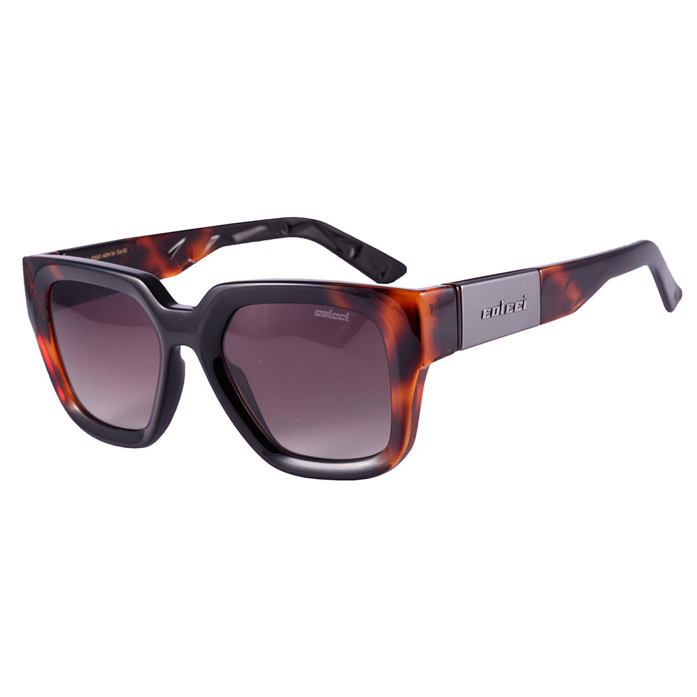 Colcci Astrid Retrô Preto e Marrom Mesclado Brilho/ Marrom Degradê - Solar - TAM 51 mm