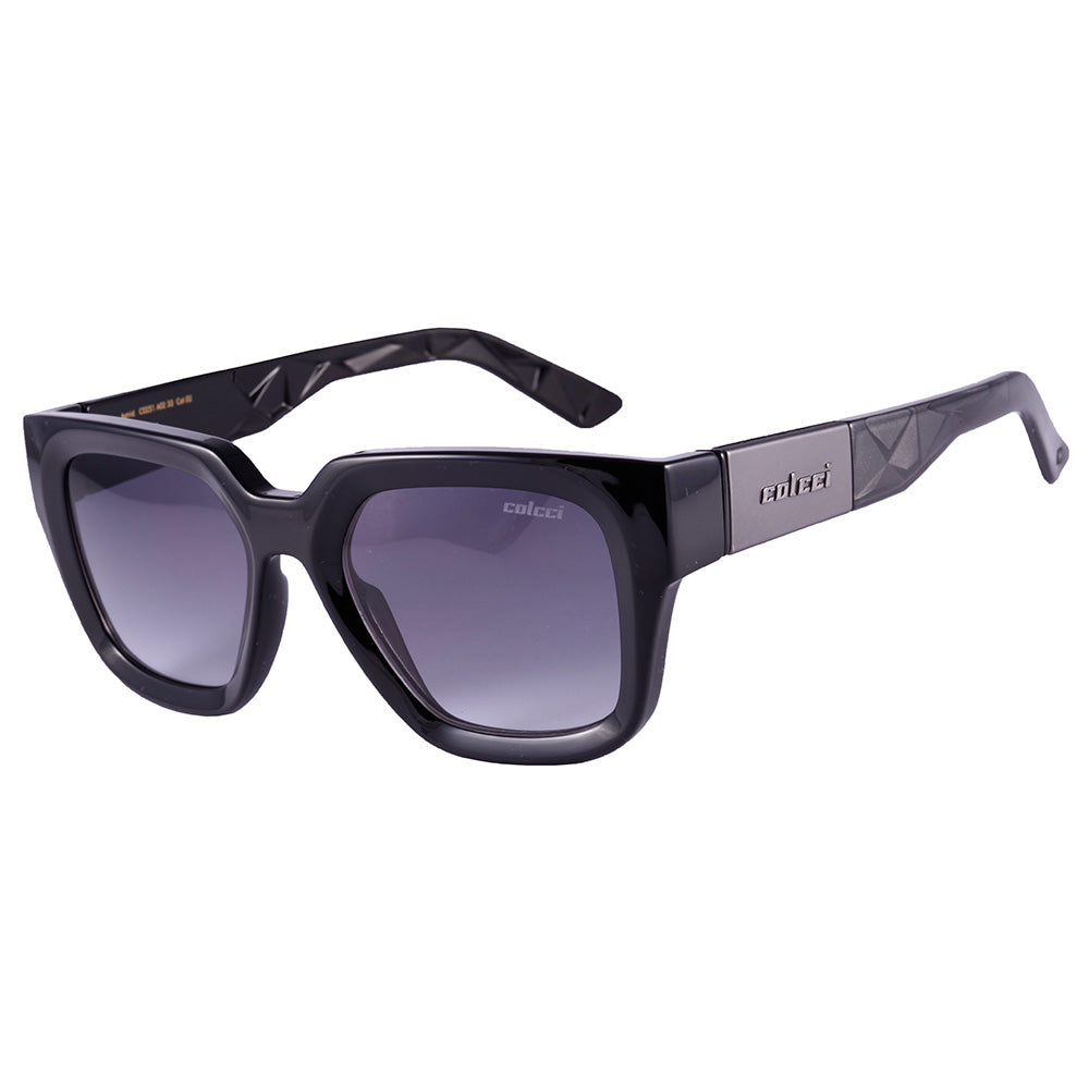 Colcci Astrid retrô Preto Brilho/ Preto Degradê - Solar - TAM 51 mm