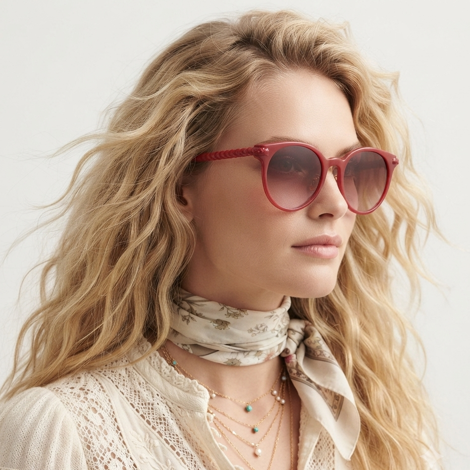 Chloé CH0074SK 004 Rosa Brilho Rosa Degradê - Sol - 55 mm