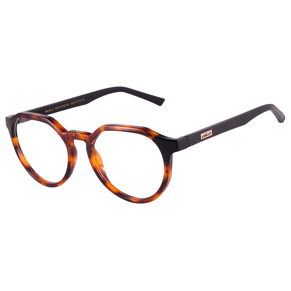 Colcci Bandy 6 Clip On Marrom Mesclado e Preto Brilho/ Marrom Degradê - Lente 5,3 cm - Grau