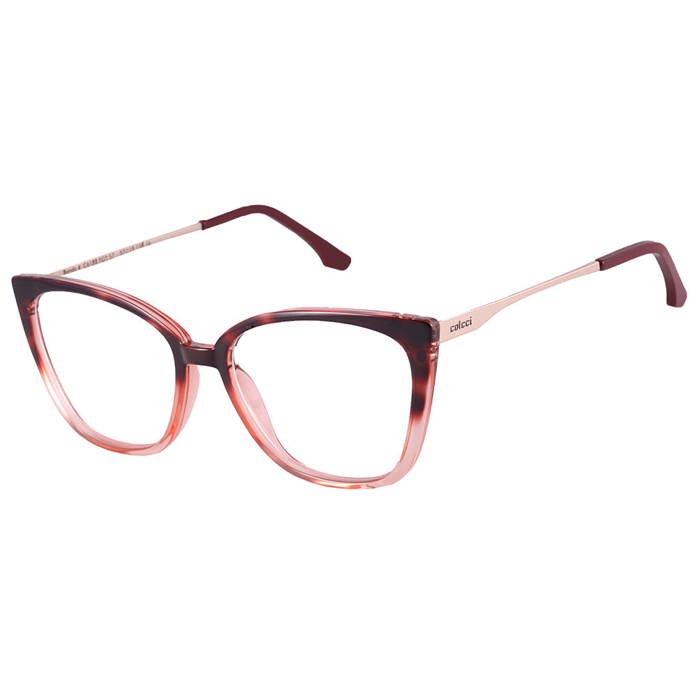 Colcci Bandy 4 Clip On Vinho Mesclado Translúcido/ Roxo Degradê - Lente 5,7 cm - Grau