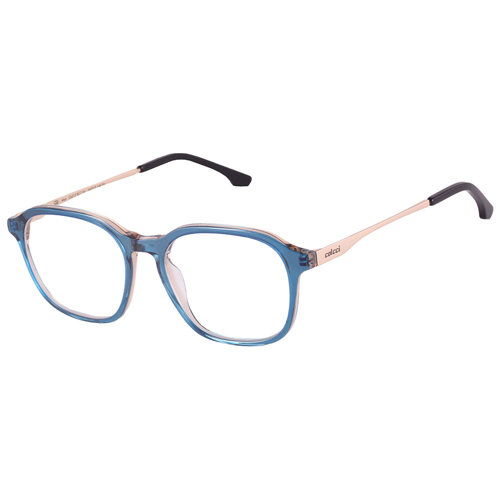 Colcci Alya Azul Translúcido e Dourado - Lente 5,4 cm - Grau