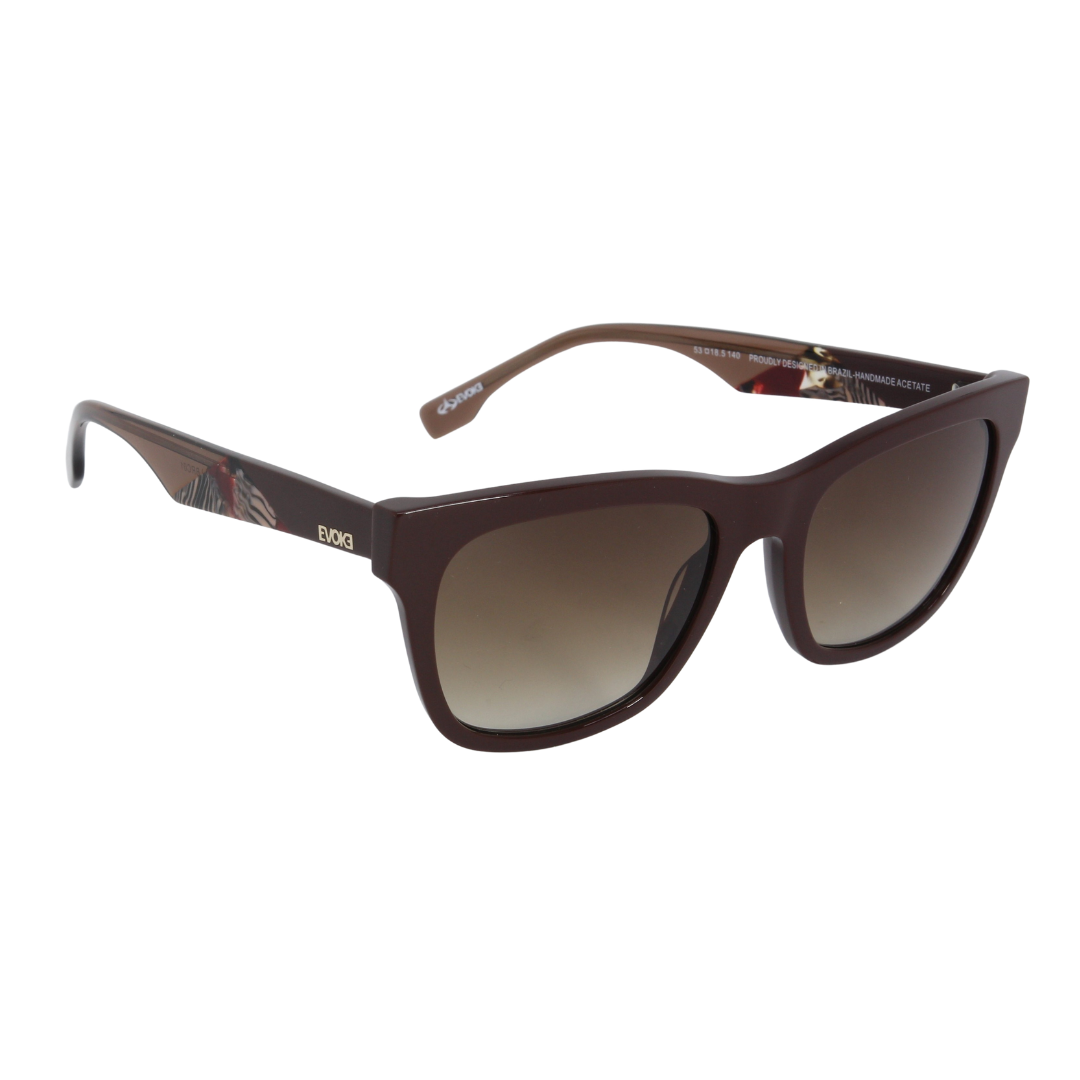 Evoke EVK 31 BRC01 Vinho Brilho Marrom Degradê - Sol -  53 mm