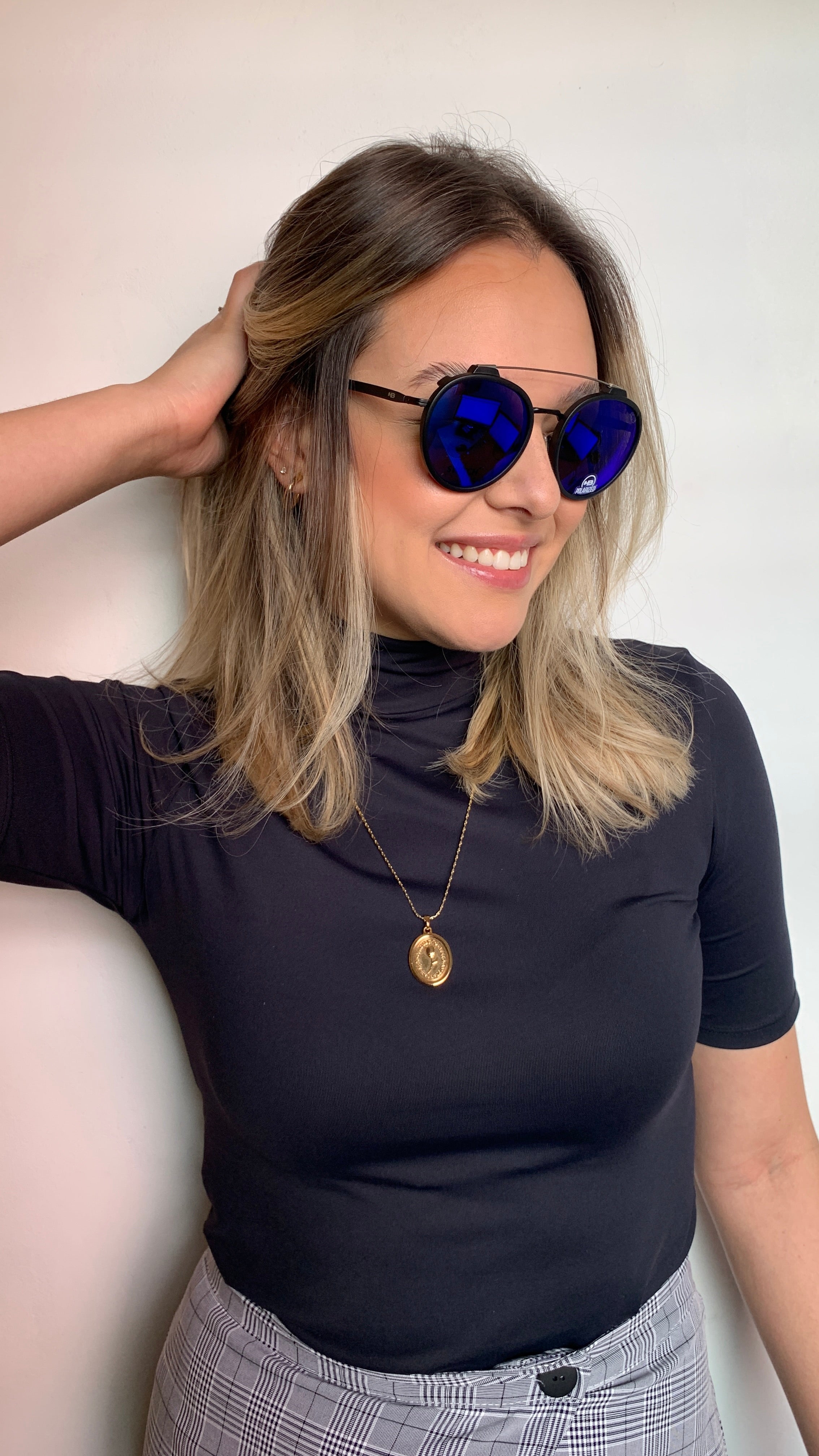 HB Switch 0420 Clip On Matte Black/ Polarized Blue - Lente 5,1 cm - Grau