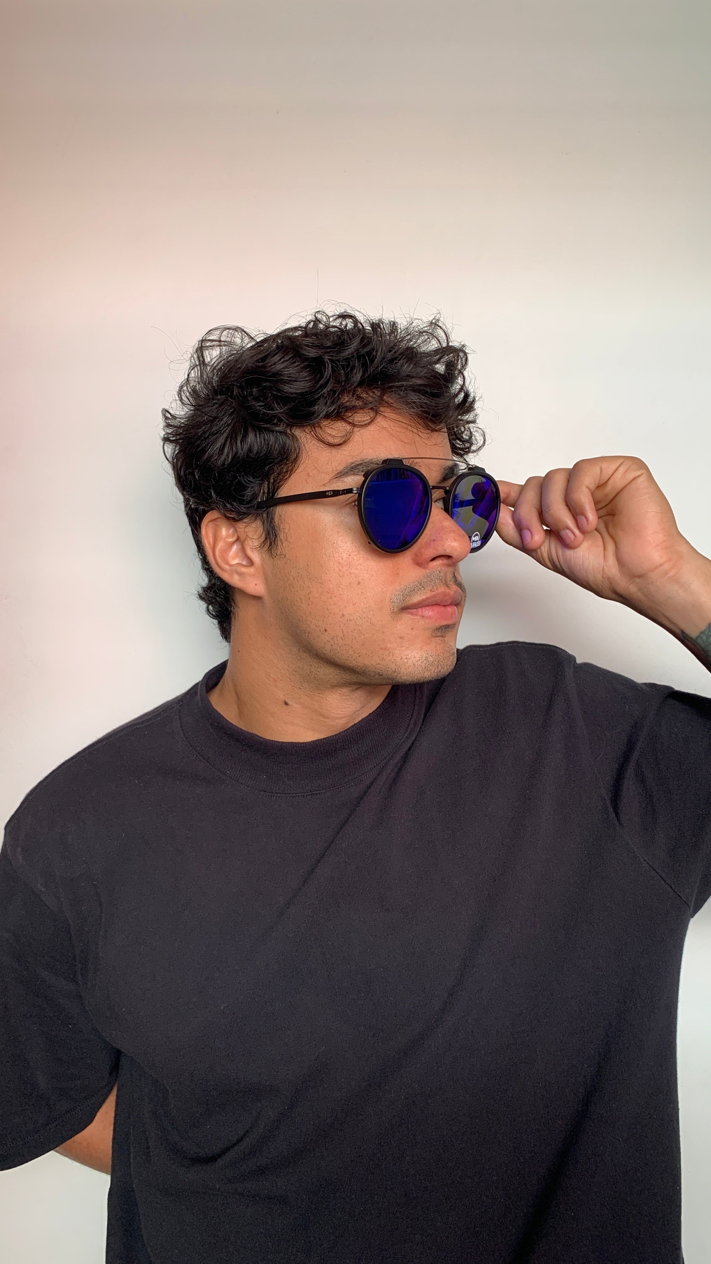 HB Switch 0420 Clip On Matte Black/ Polarized Blue - Lente 5,1 cm - Grau