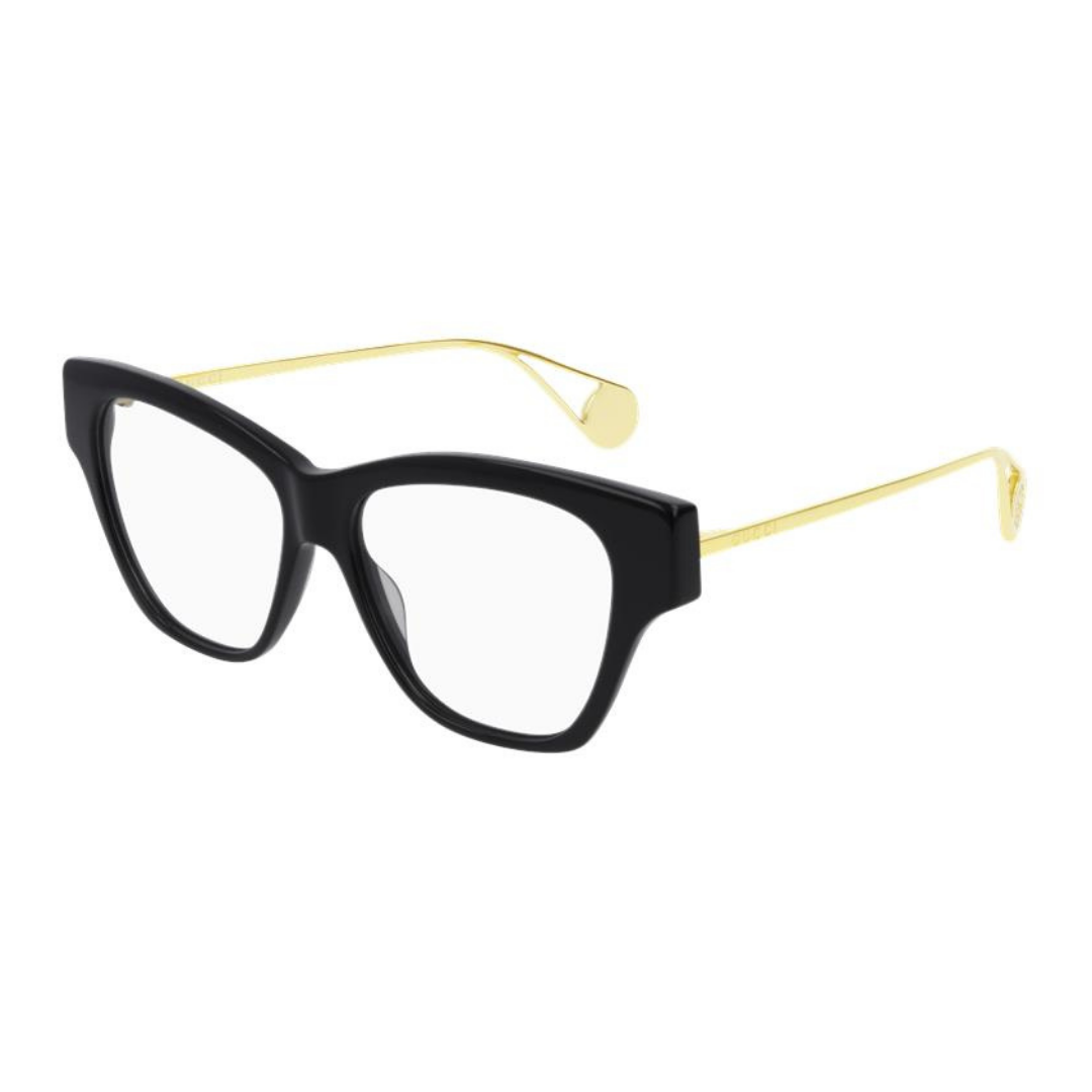 Gucci GG0438O 001 Preto e Dourado - Grau - 52 mm