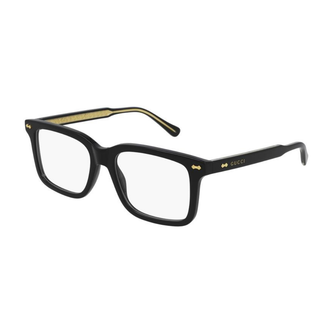 Gucci GG0914O 001 Preto Brilho e Dourado - Grau - 54 mm