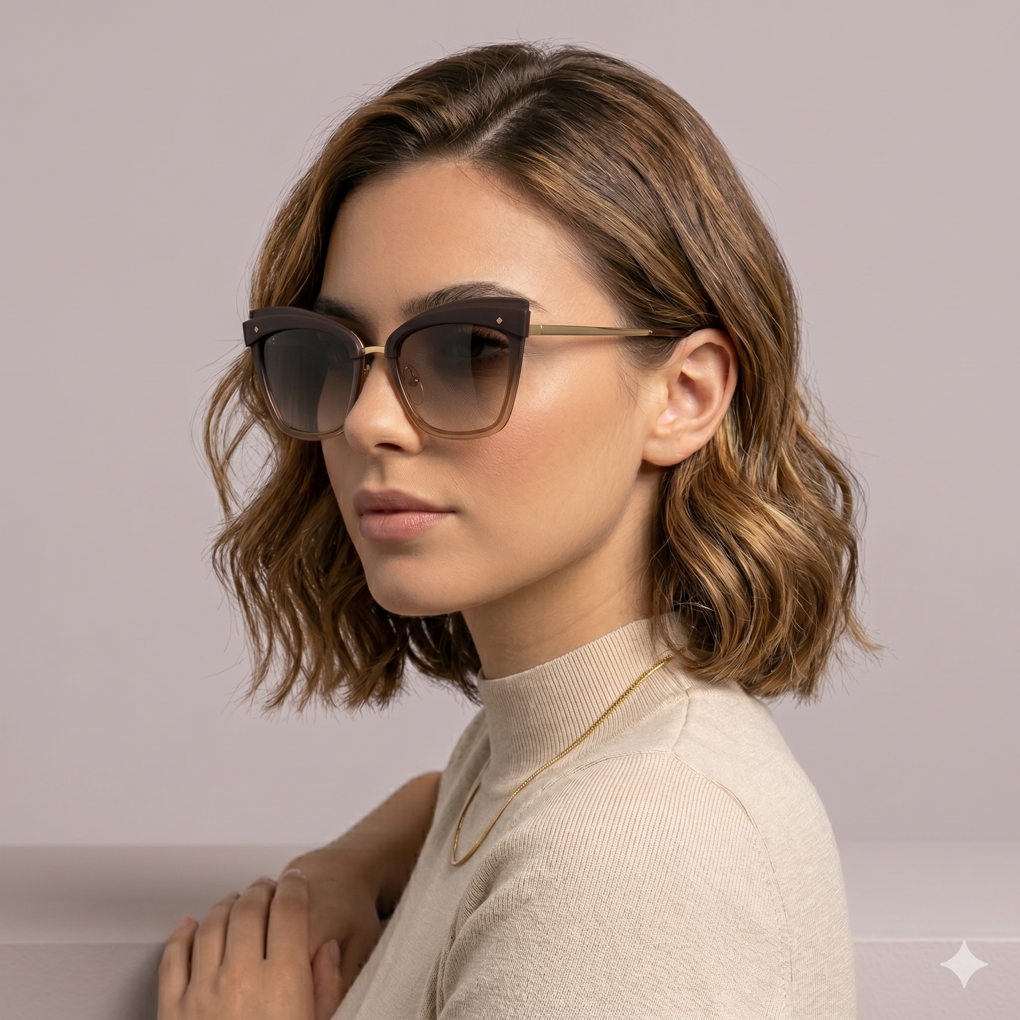 Ana Hickmann AH3177 04F Dourado e Marrom Brilho Marrom Degradê - Sol - 64 mm