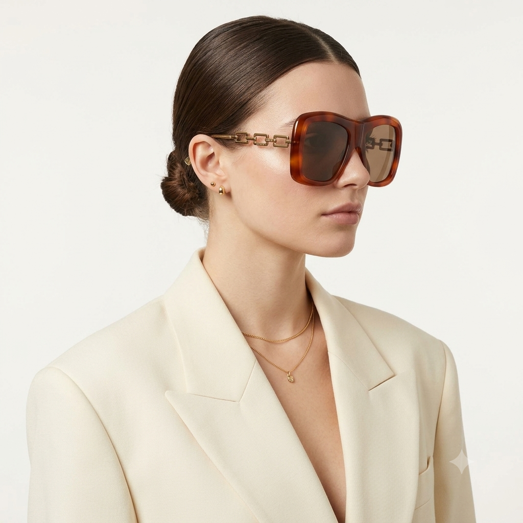Gucci GG0499S 002 Marrom Mesclado - Sol - 54 mm