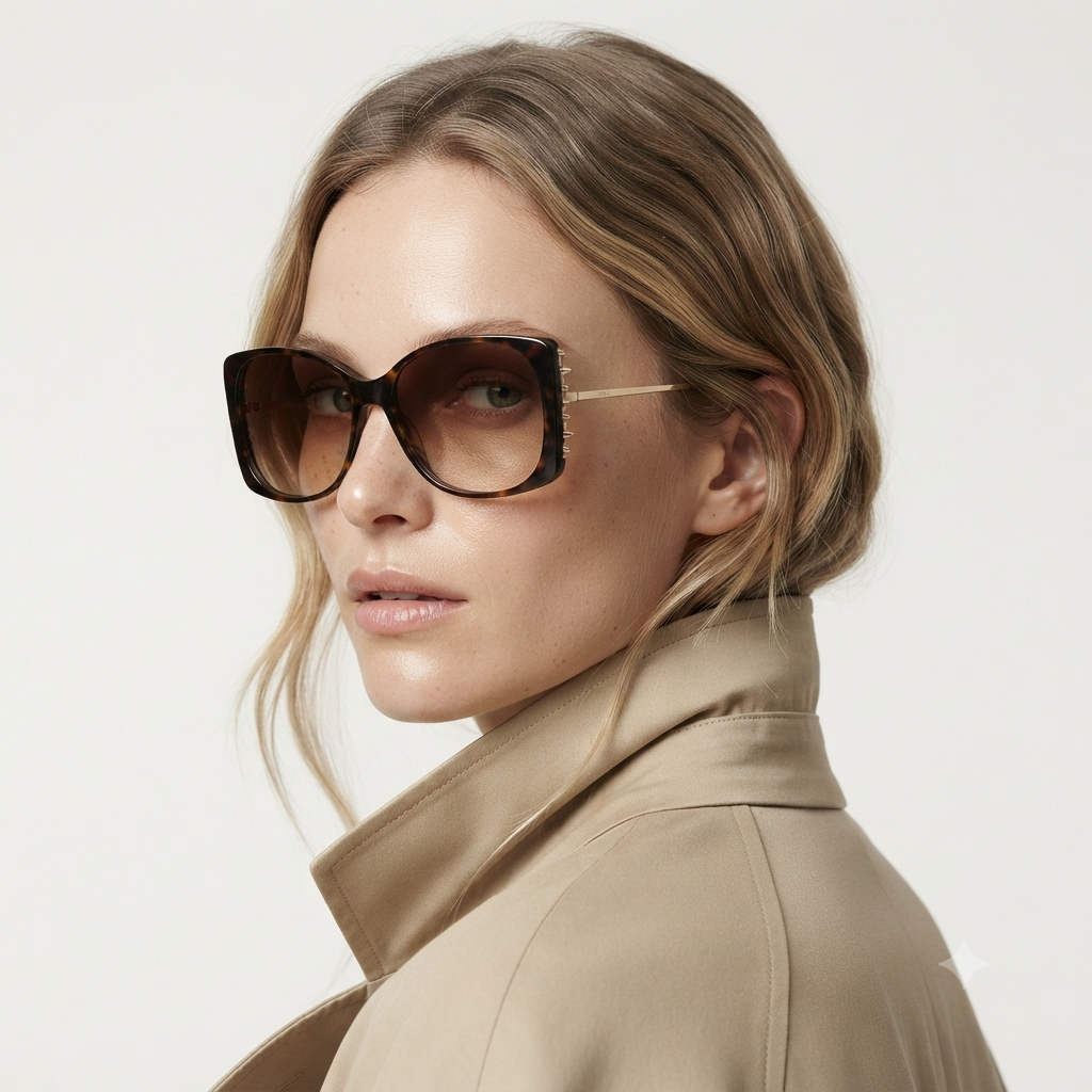 Alexander McQueen AM0340S 002 Marrom Mesclado Marrom Degradê - Sol - 59 mm