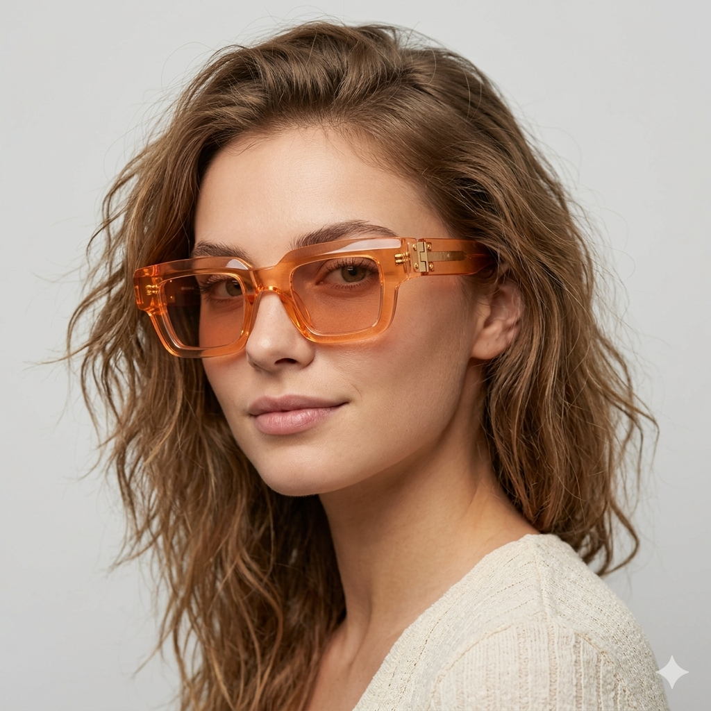 Bottega Veneta BV1230S 004 Laranja Translúcido Laranja - Sol - 49 mm