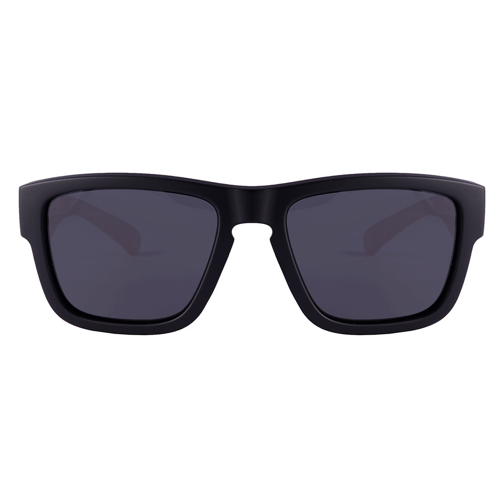 HB H-Bold Retangular Matte Black/Dark Wood Polarized Gray - TAM 55 mm