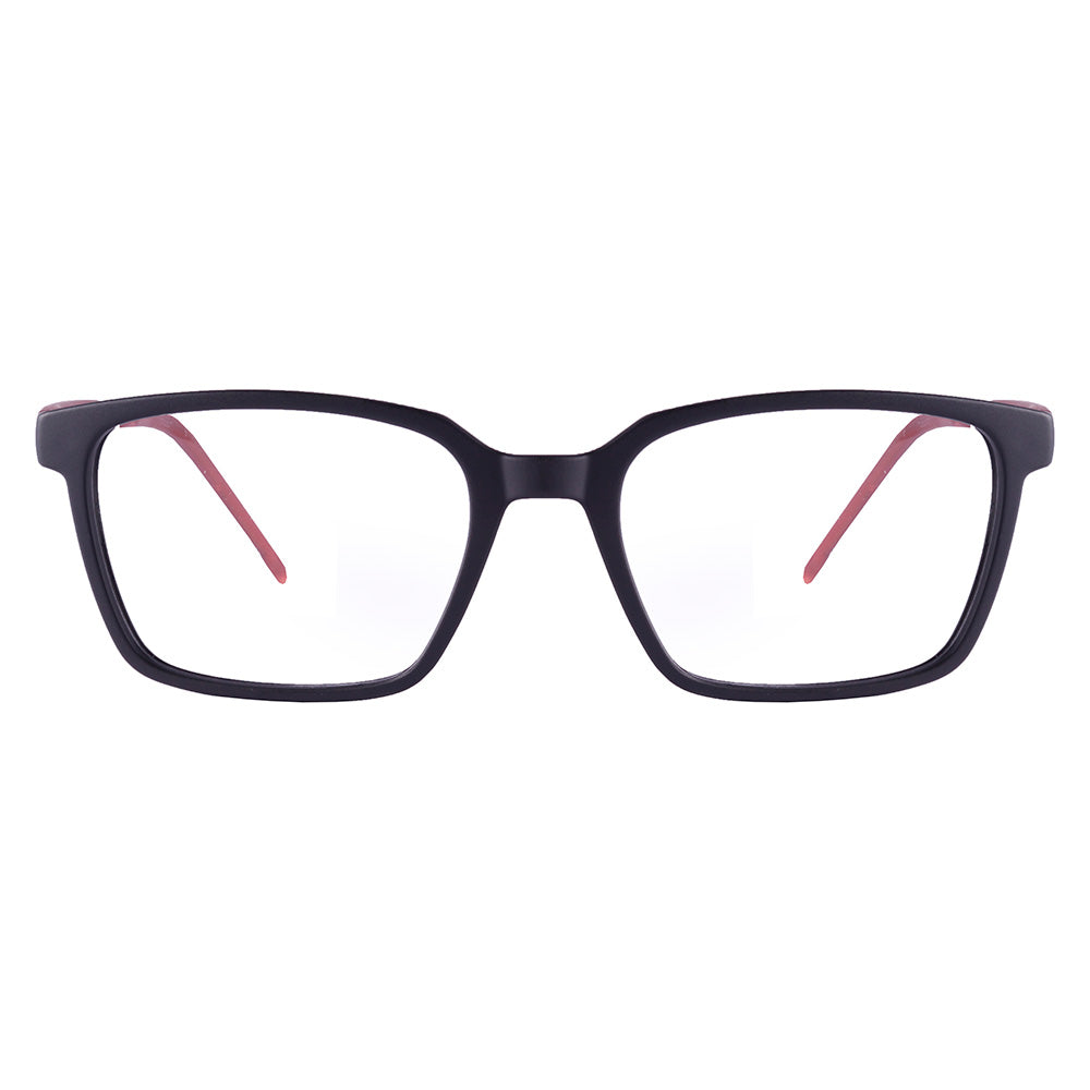 HB 0491 Retangular Matte Black/ Matte Red - Grau - TAM 51 mm