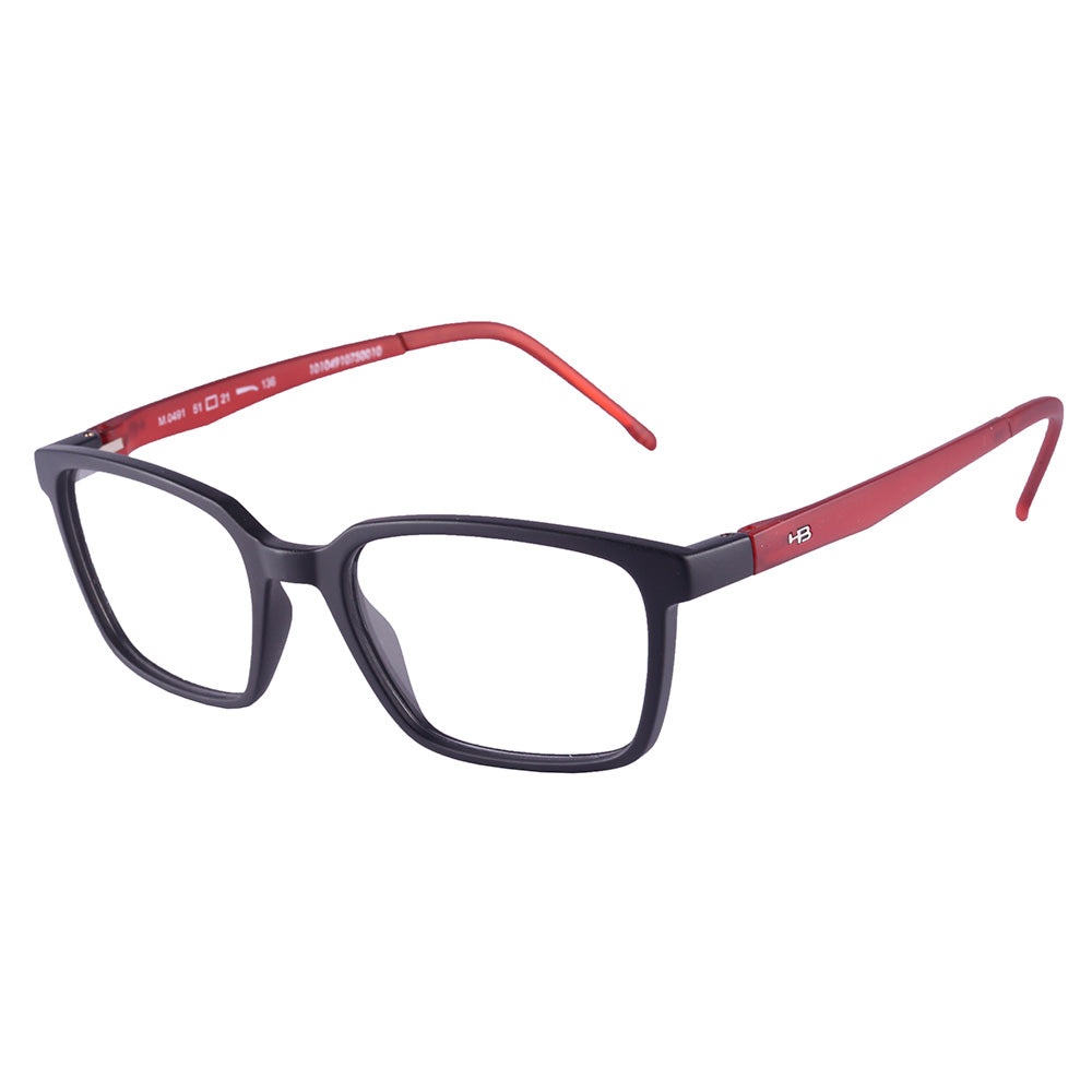 HB 0491 Retangular Matte Black/ Matte Red - Grau - TAM 51 mm