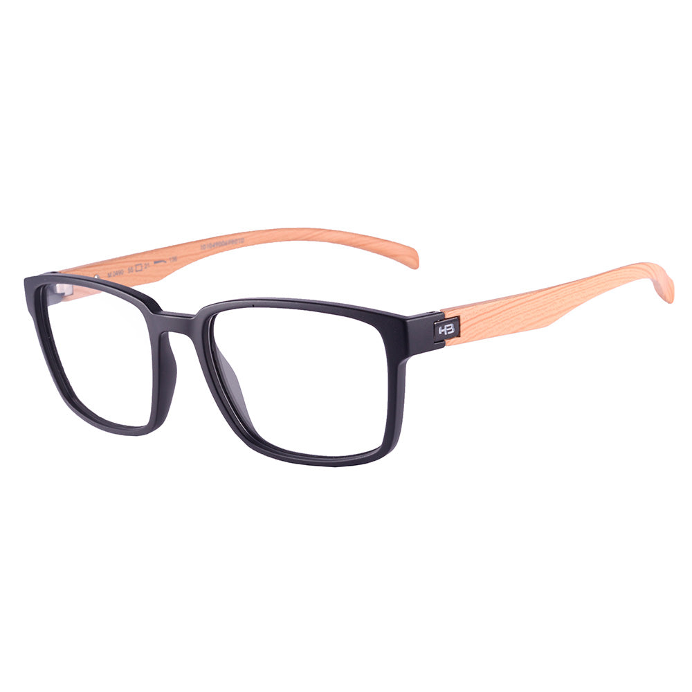 HB 0490 Retangular Matte Black/Dark Wood - Grau - TAM 55 mm