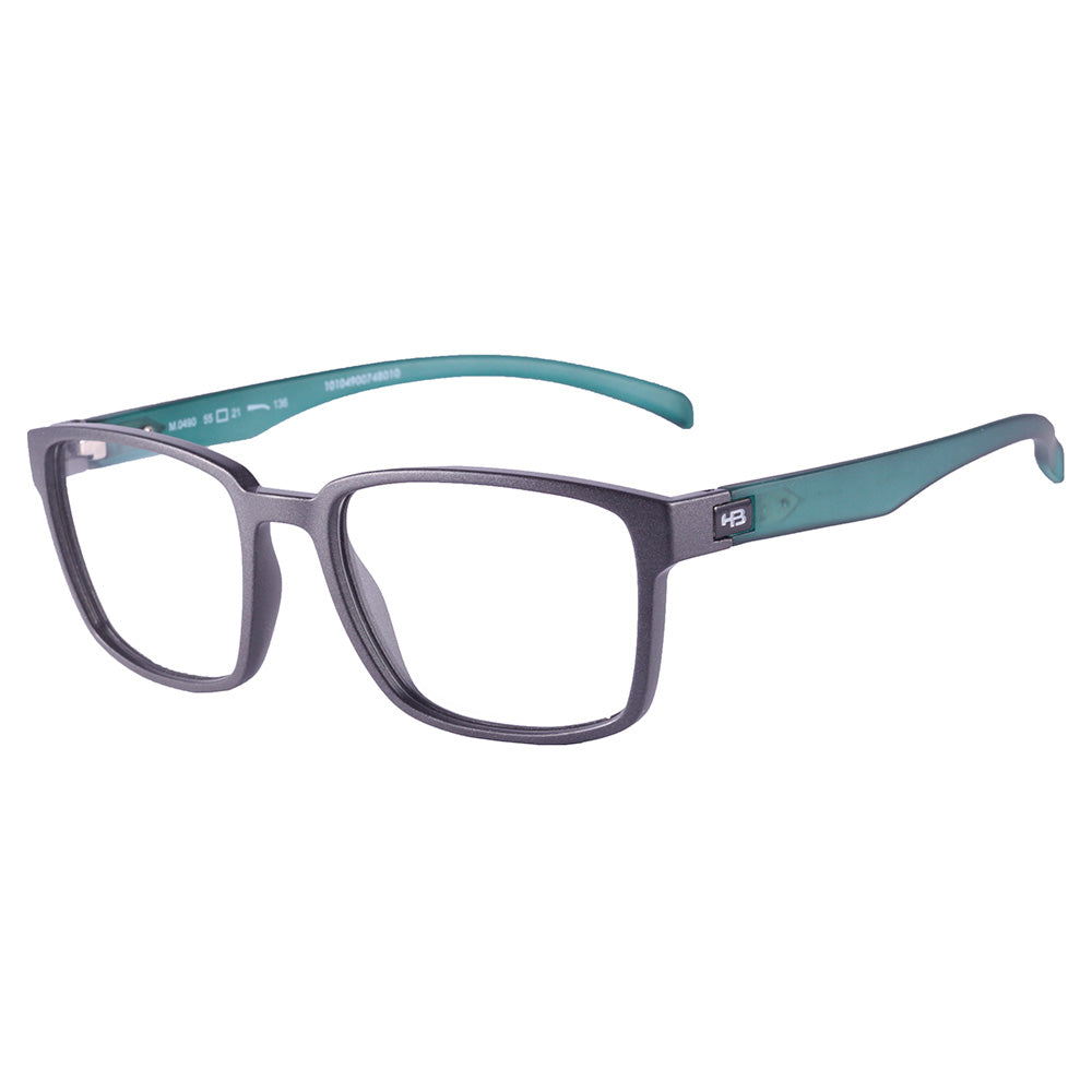 HB 0490 Retangular Matte Graphite/ Green - Grau - TAM 55 mm