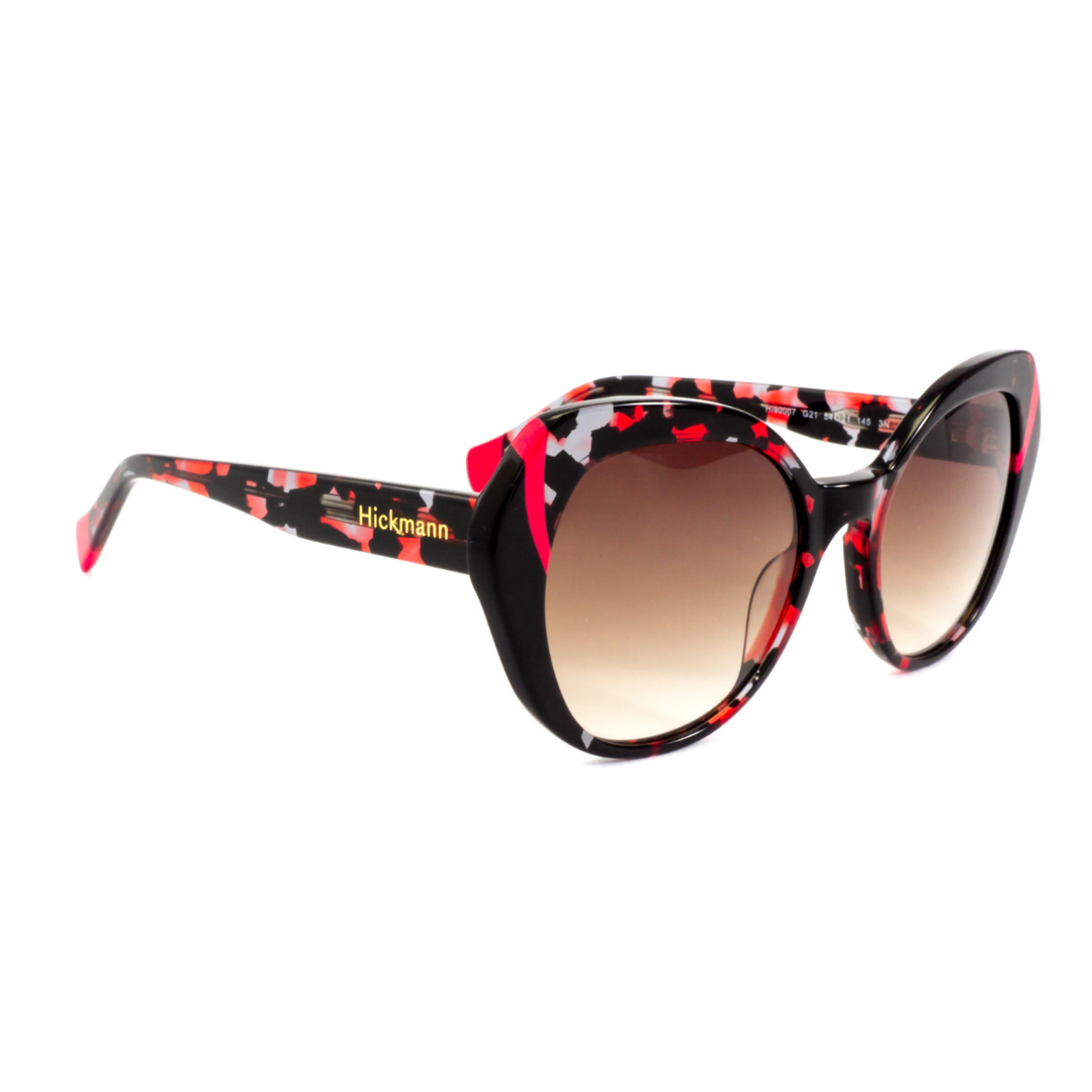 Hickmann HI90007 G21 Preto Mesclado Vermelho Marrom Degradê - Sol - 54 mm