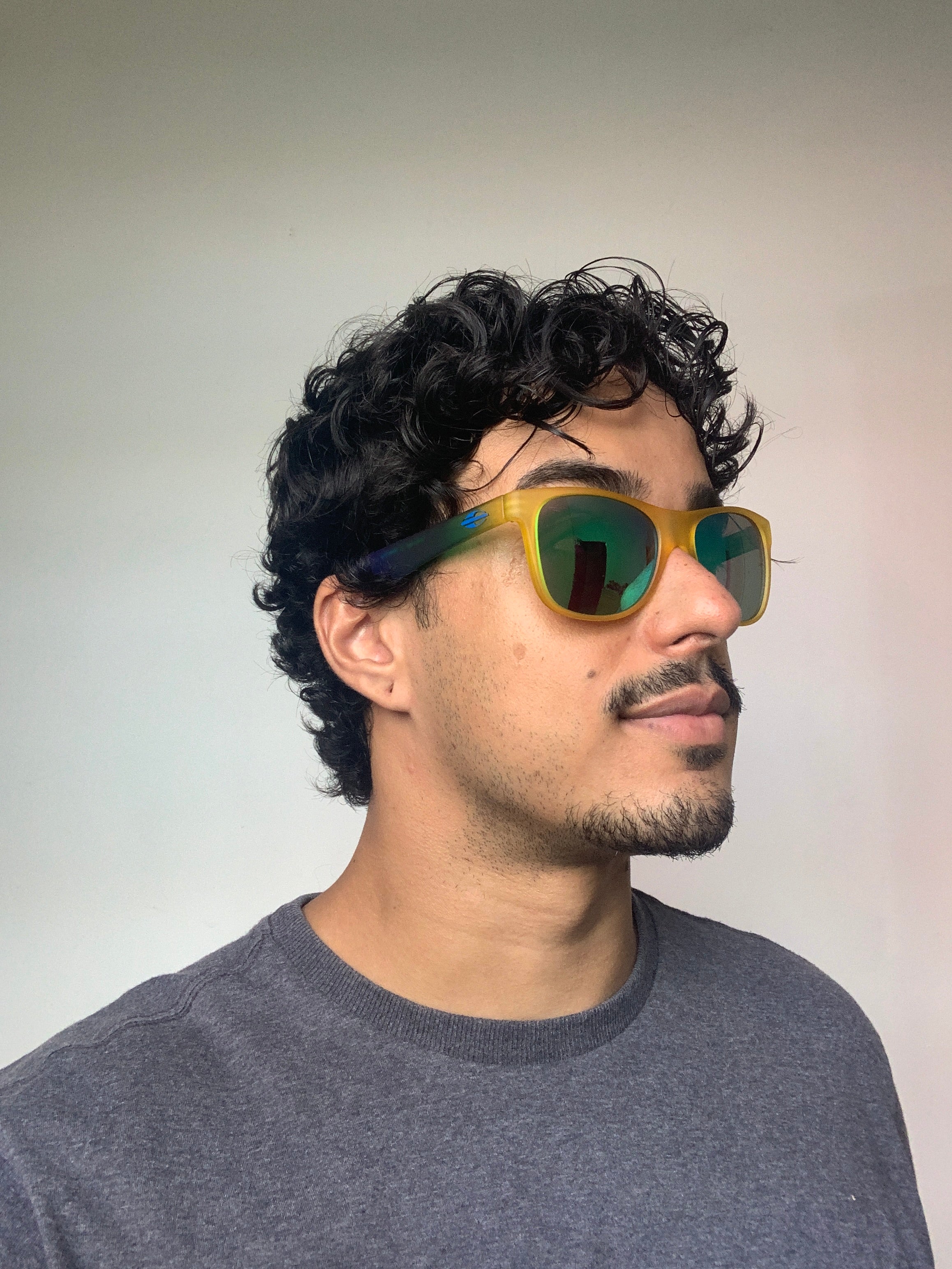 Mormaii Milão NG Brasil Retangular Amarelo e Verde tarnslúcido/ Verde Espelhado - Solar - TAM 56 mm