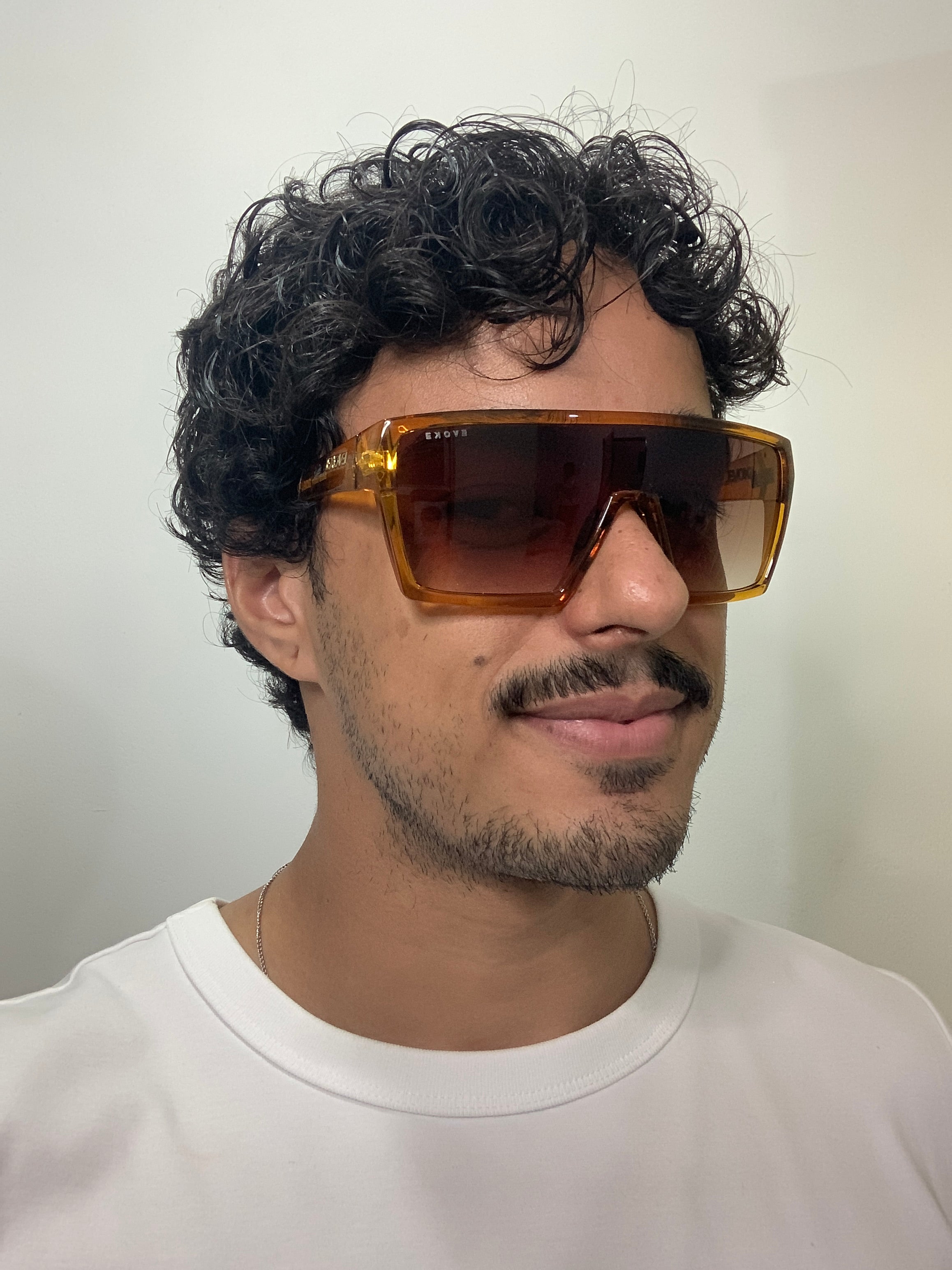 Evoke Bionic Alfa G02 Quadrado Crystal Brown/ Brown Gradient - Solar - TAM 135 mm