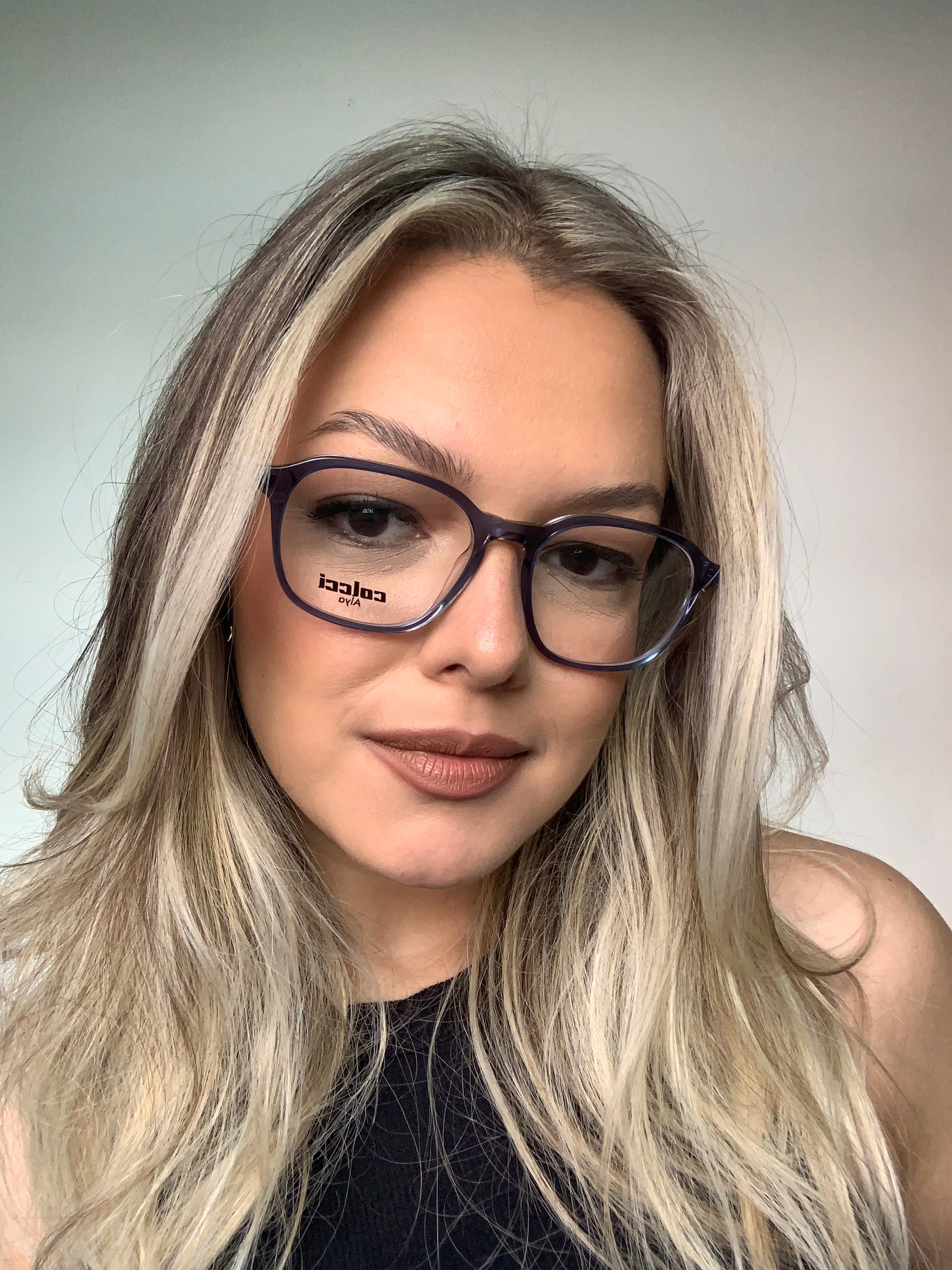 Colcci Alya Azul Translúcido e Dourado - Lente 5,4 cm - Grau