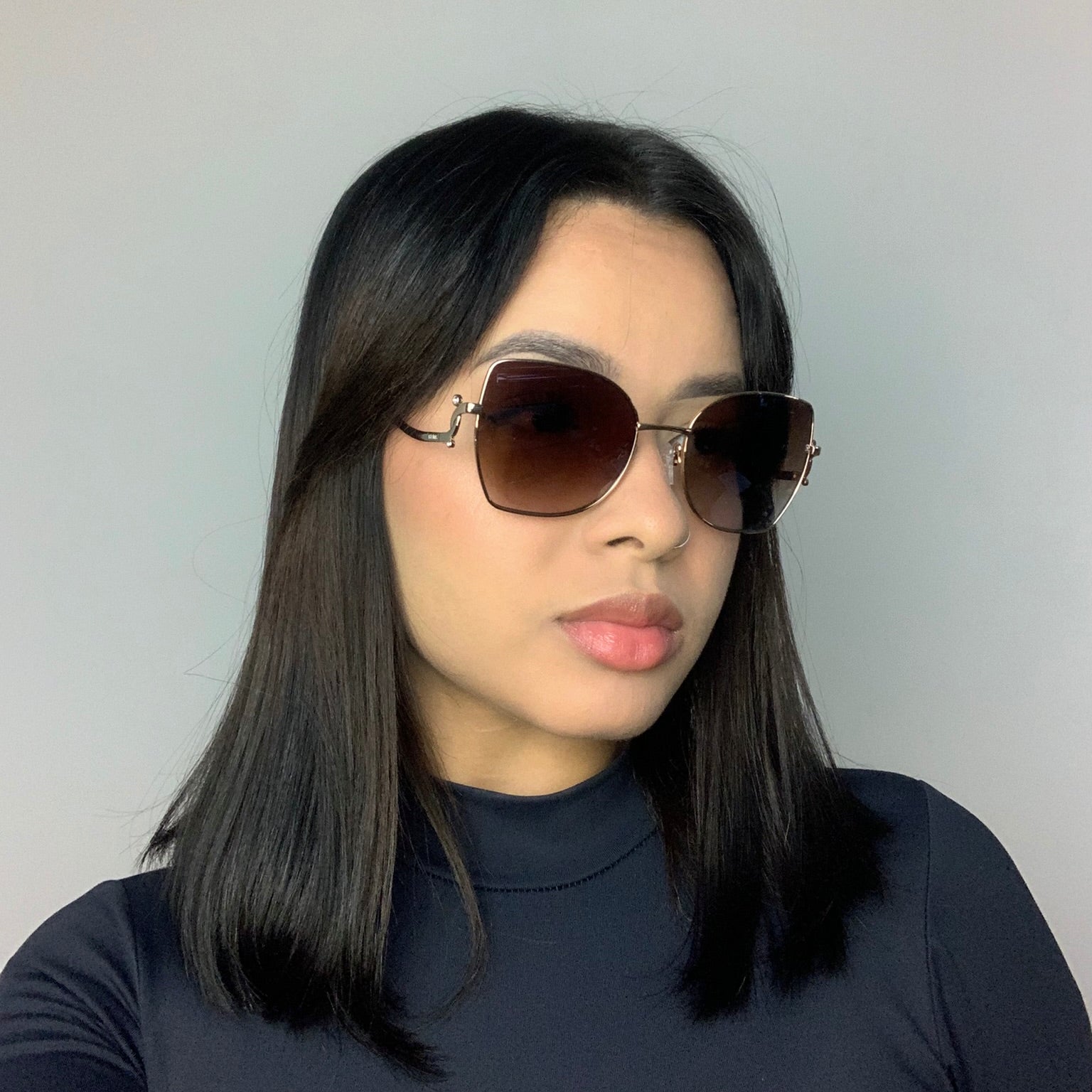 Anima Sou Chic 04A Dourado Brilho Marrom Degradê  - Sol - 54 mm