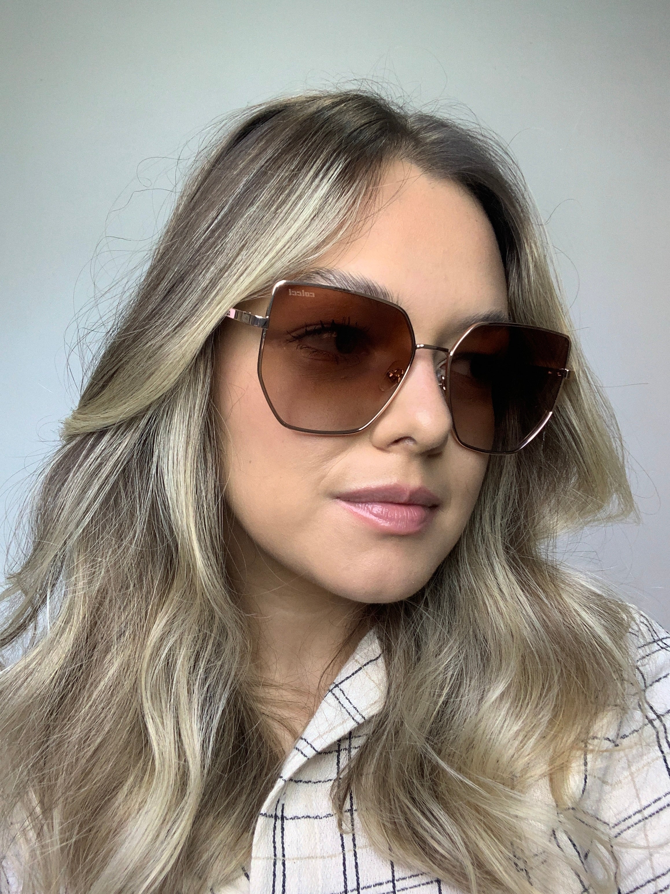 Colcci C0233 Retrô Dourado Brilho/ Marrom Degradê - Solar - TAM 60 mm