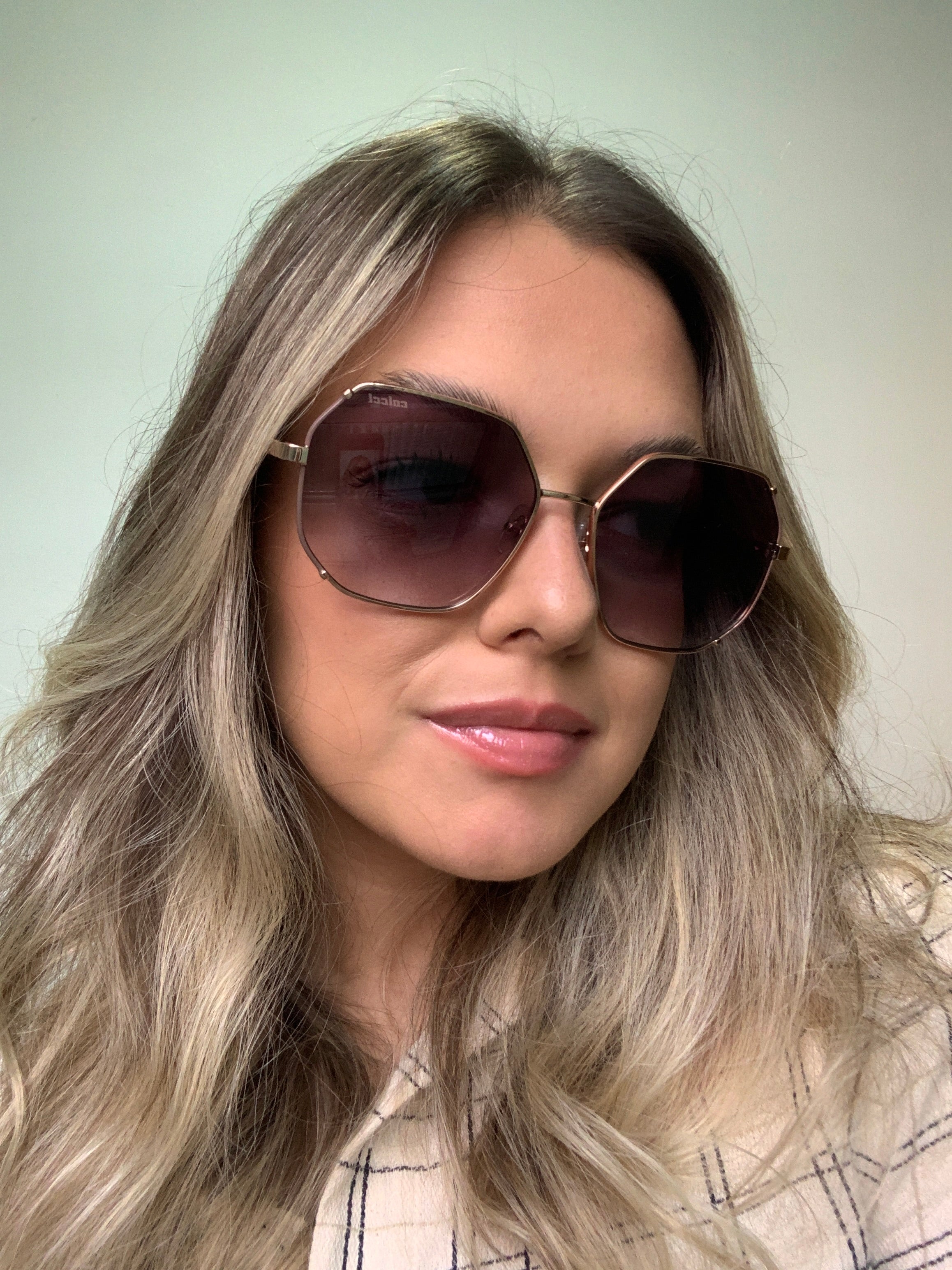 Colcci C0230 Geométrico Dourado e Bege Brilho/ Preto Degradê - Solar - TAM 54 mm