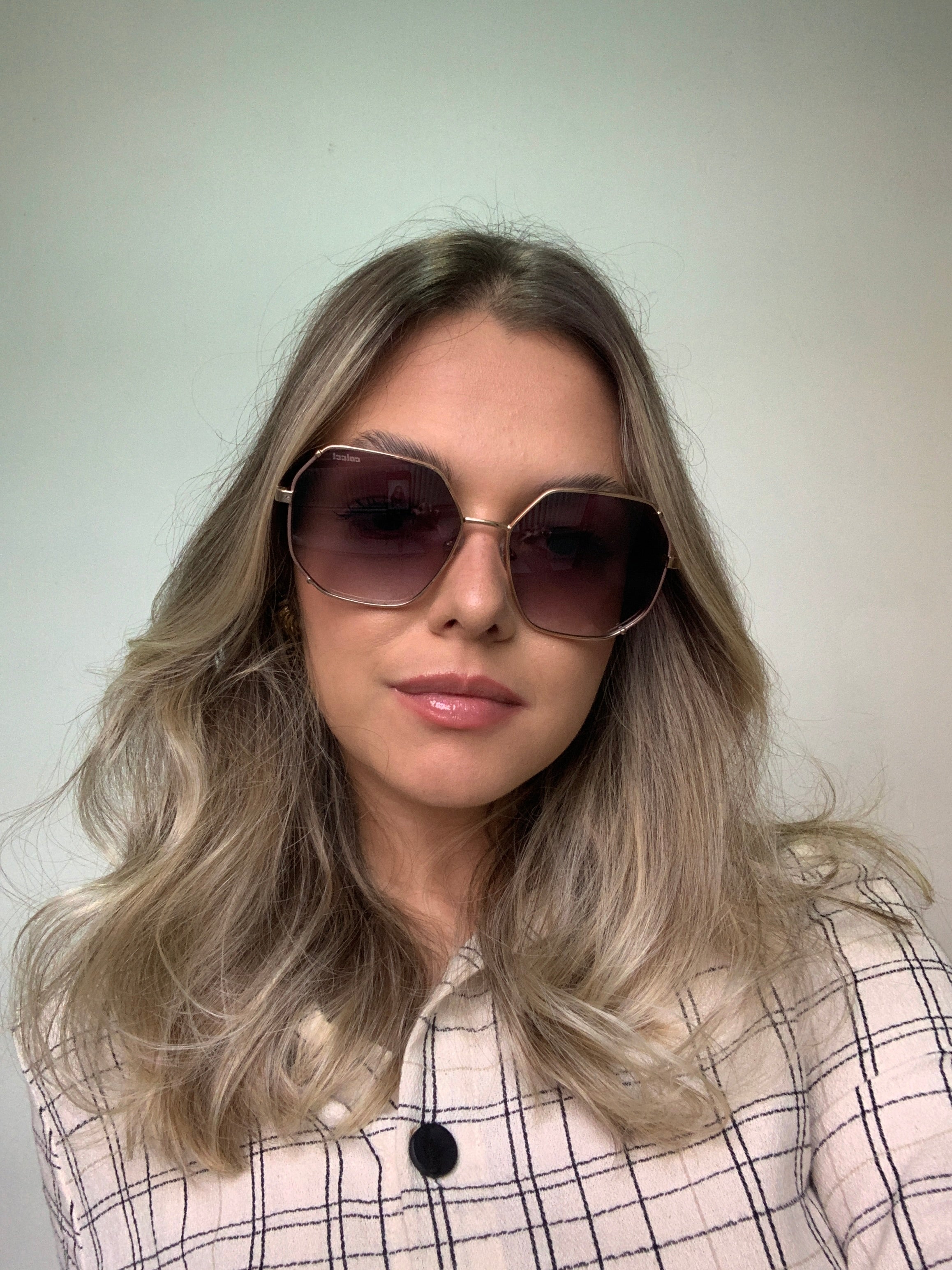 Colcci C0230 Geométrico Dourado e Bege Brilho/ Preto Degradê - Solar - TAM 54 mm